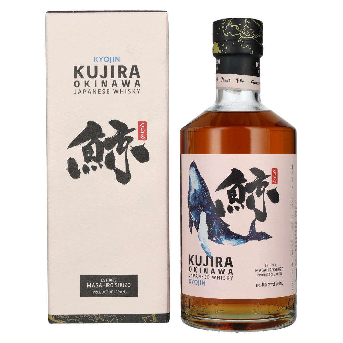 Kyojin Kujira Okinawa Masahiro SHUZO Whisky japonais 40 % vol. 0,7 l dans un coffret cadeau
