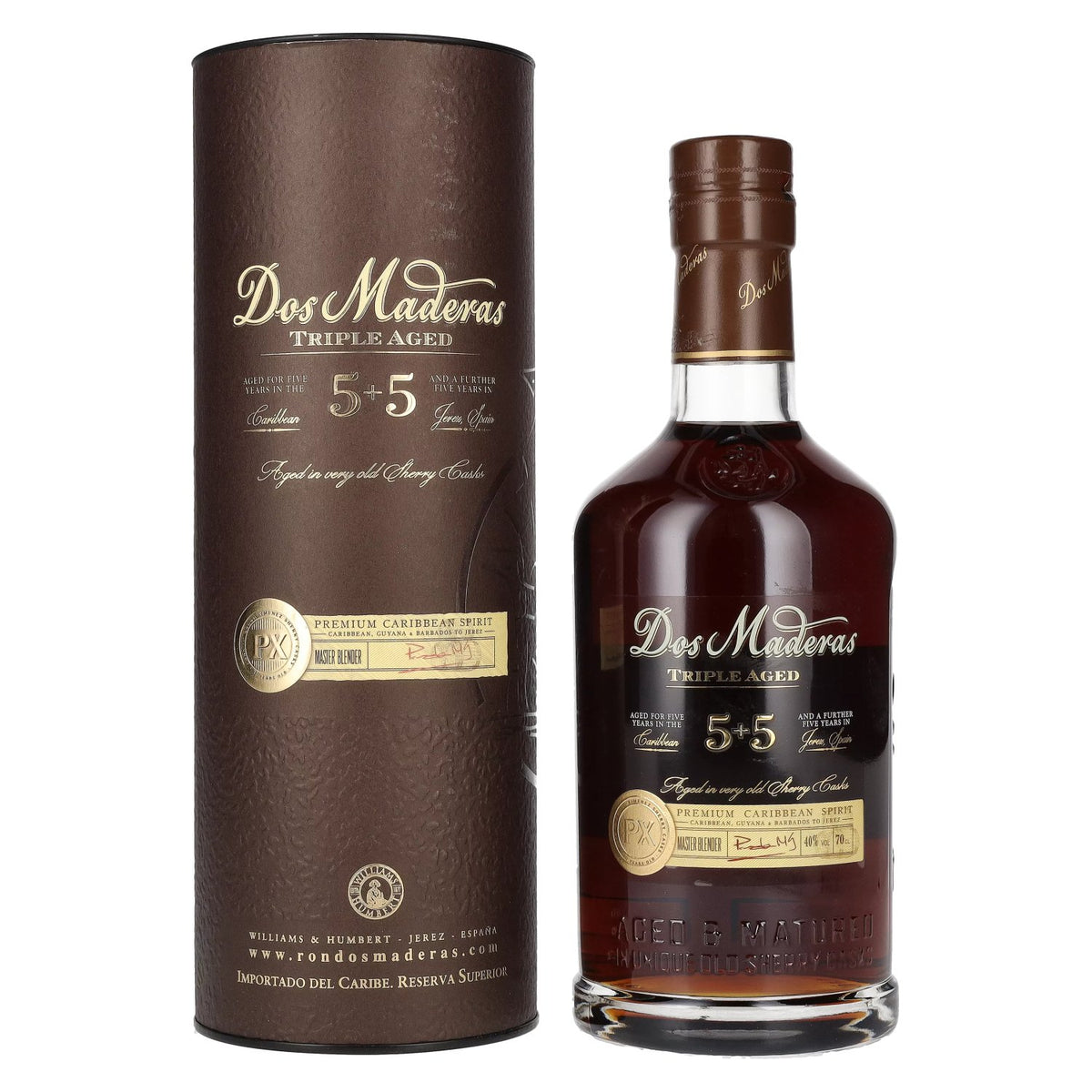 Dos Maderas PX 5+5 Years Old Triple Aged Spirit Drink 40% vol. 0.7 l in a gift box