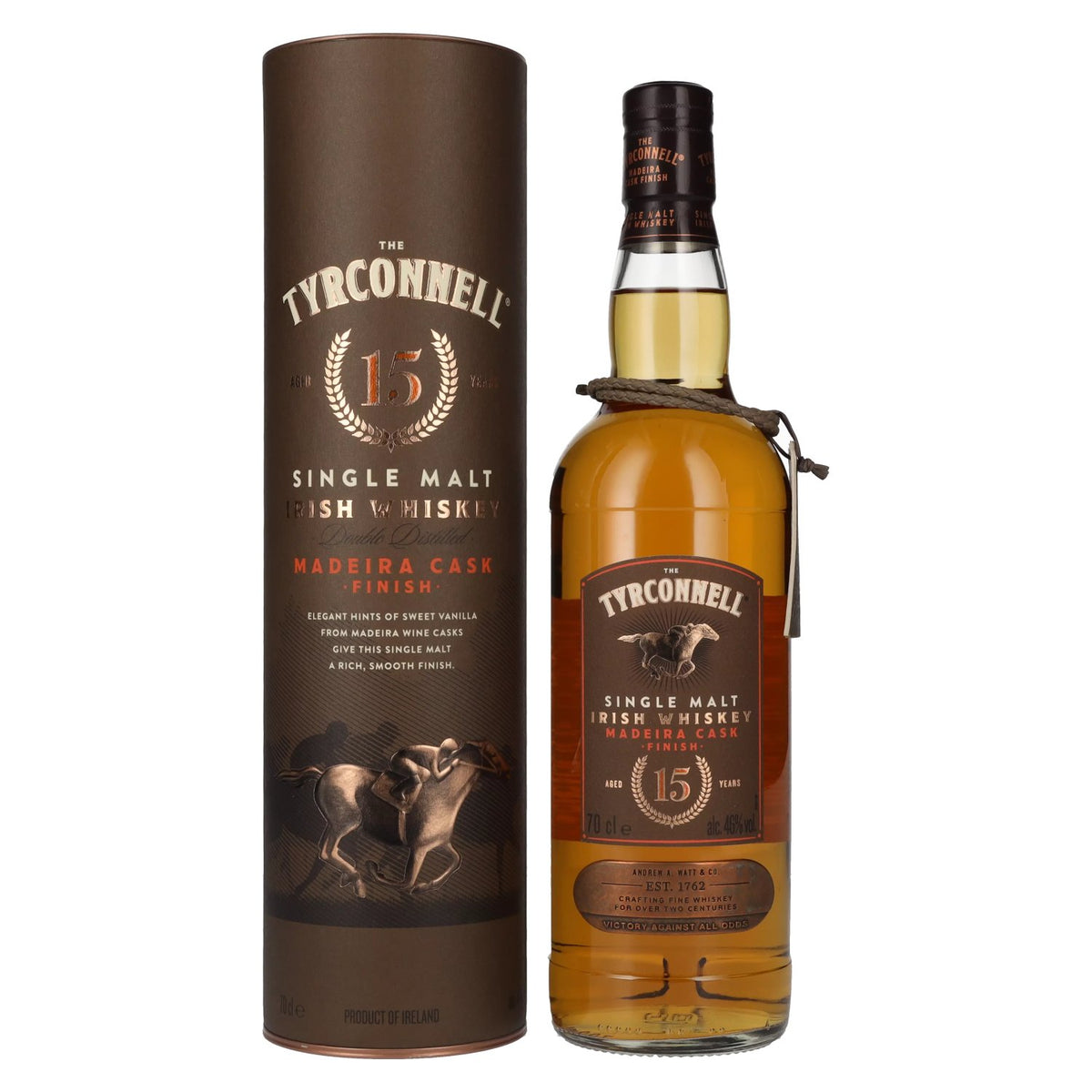 The Tyrconnell 15 ans d'âge, fût de Madère, 46 % vol., 0,7 l, dans un coffret cadeau