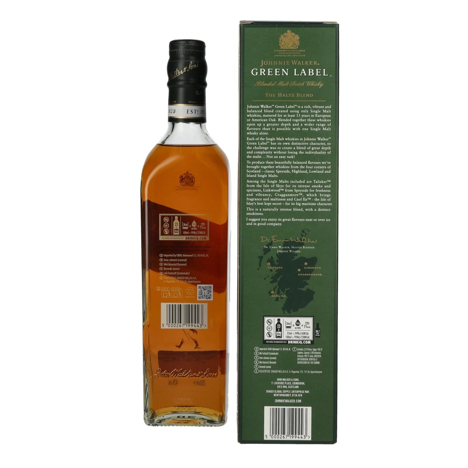 Johnnie Walker Green Label 15 Years Old 43% Vol. 0,7l in Geschenkbox