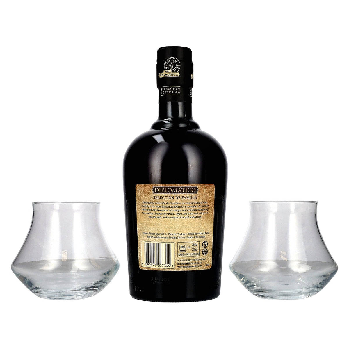 Diplomático SELECCIÓN DE FAMILIA Rhum 43 % vol. 0,7 l dans un coffret cadeau avec 2 verres