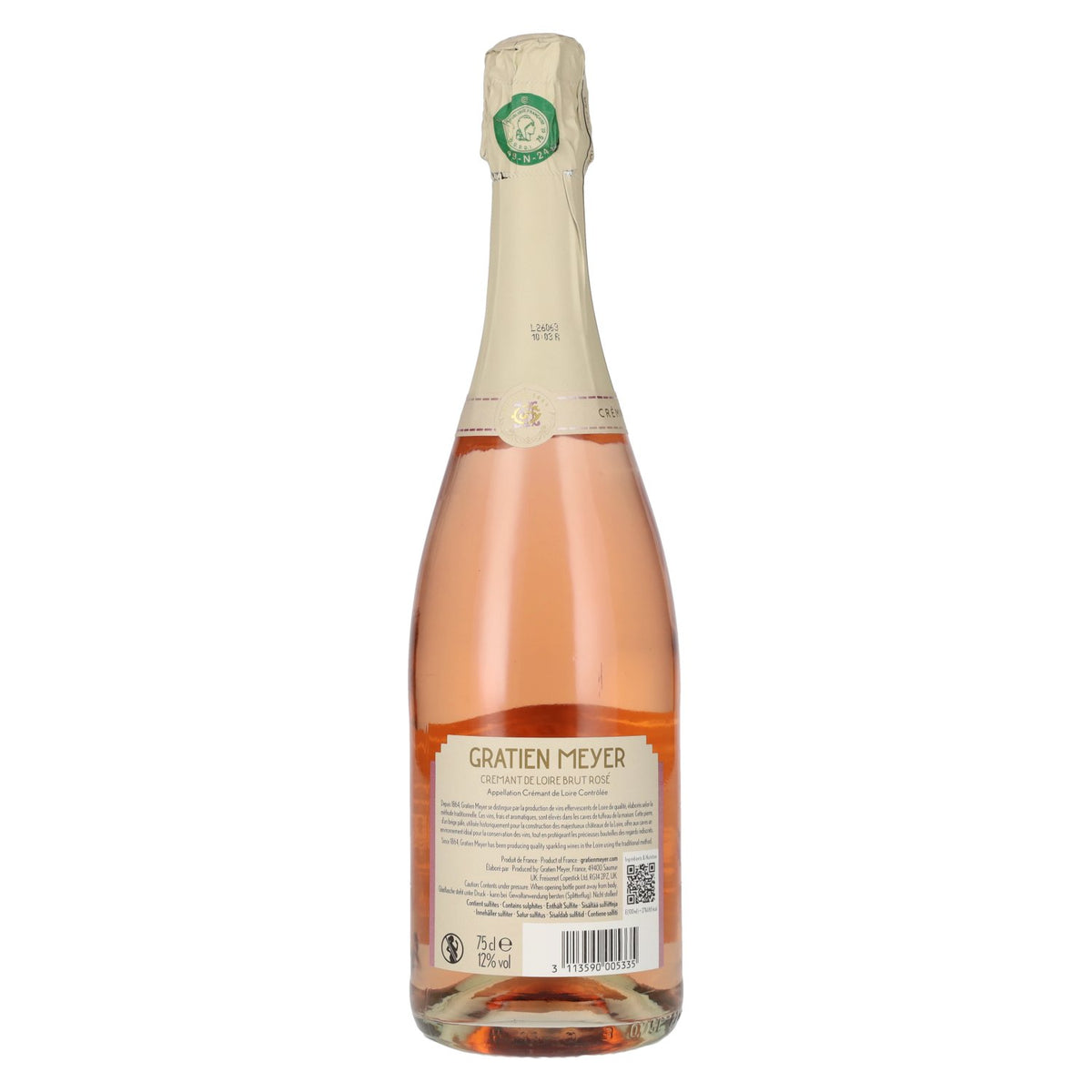 Gratien &amp; Meyer Crémant de Loire Brut Rosé 12% ABV 0.75 l