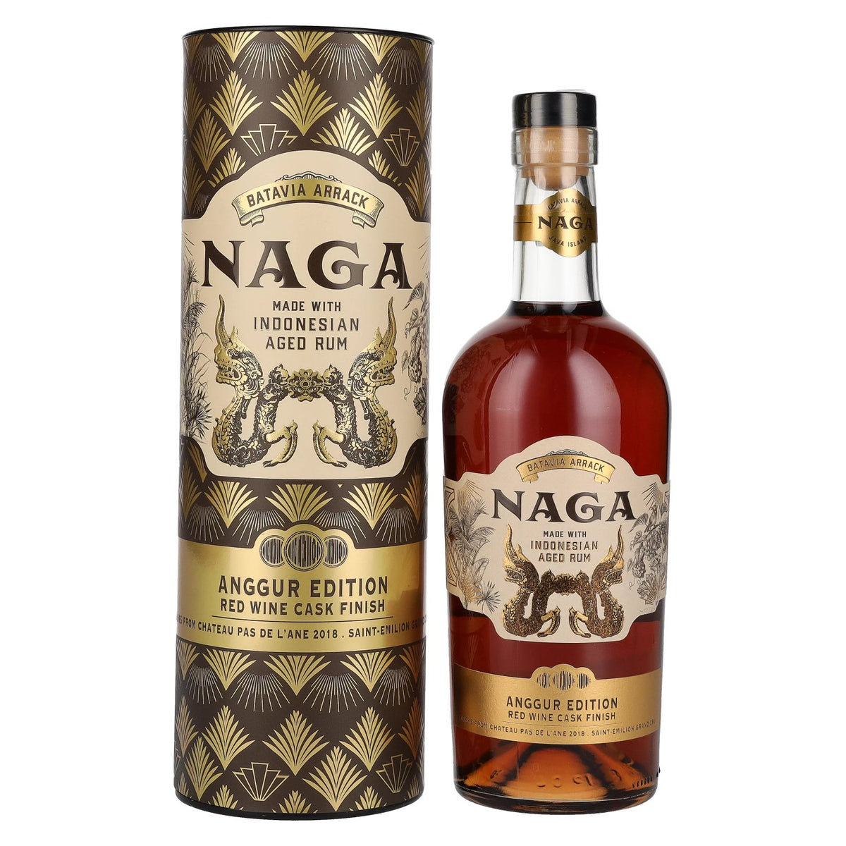 Naga Batavia Arrack Red Wine Cask Finish ANGGUR EDITION 40% vol. 0,7 l in geschenkverpakking