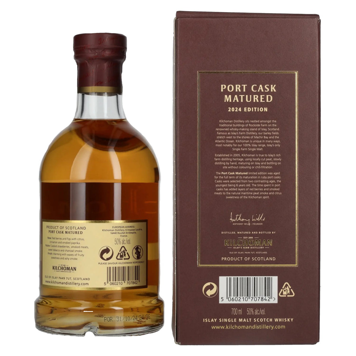Kilchoman PORT CASK MATURED Single Malt Scotch Whisky Limited Edition 2024 50% vol. 0.7 l in a gift box