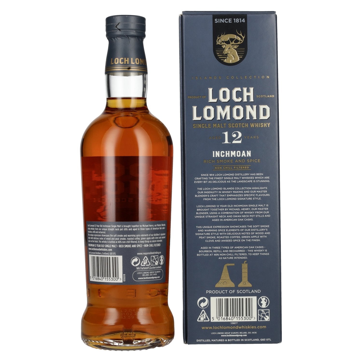 Loch Lomond Inchmoan 12 Years Old Single Malt Smoke &amp; Spice 46% Vol. 0,7l in geschenkverpakking
