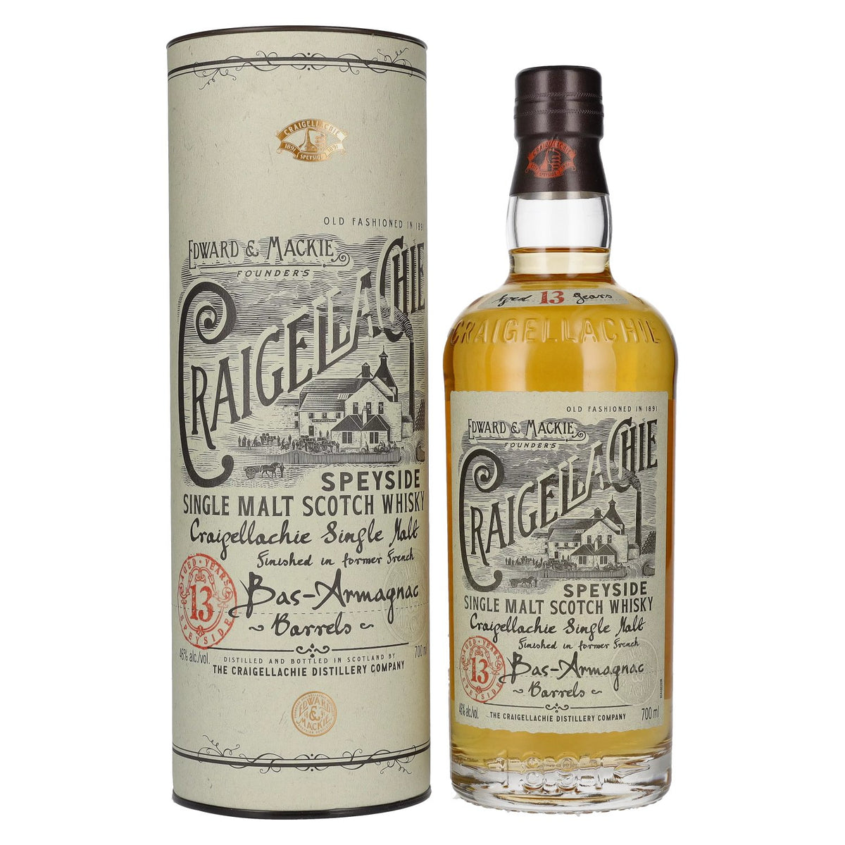 Craigellachie 13 Years Old Bas Armagnac Cask Finish Speyside Single Malt 46% vol. 0,7 l in geschenkverpakking