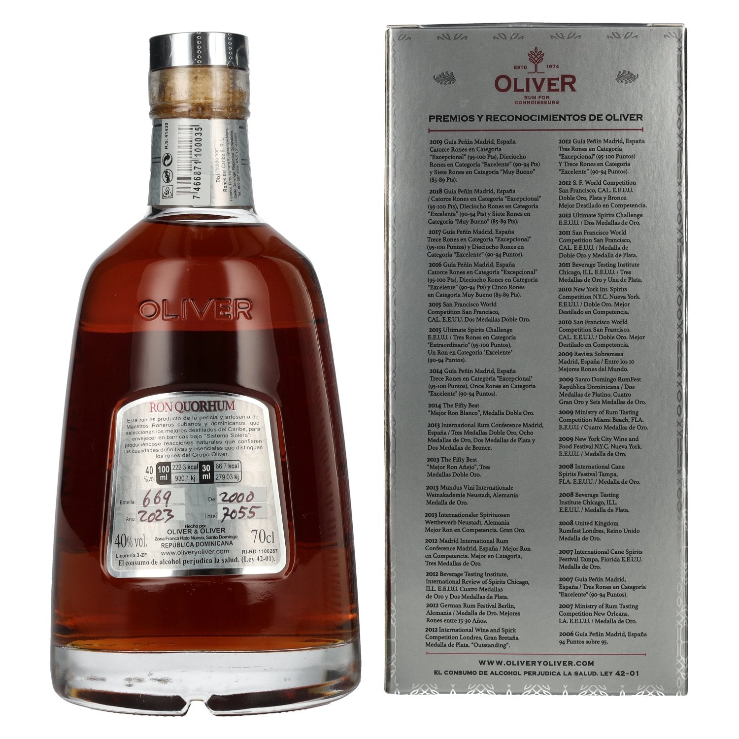 Ron Quorhum 23 Sistema Solera 40% Vol. 0,7l in geschenkverpakking