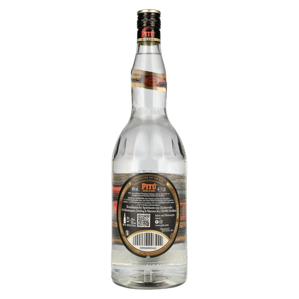 PITÚ Premium Cachaça Original du Brésil 38 % vol. 1 l