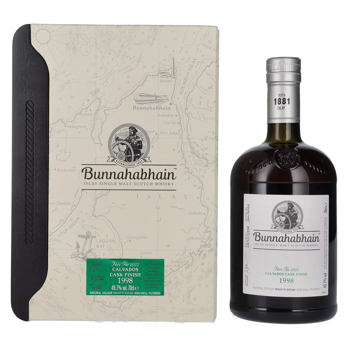 Bunnahabhain Fèis Ìle CALVADOS CASK FINISH 1998 49.7% vol. 0.7 l in a gift box