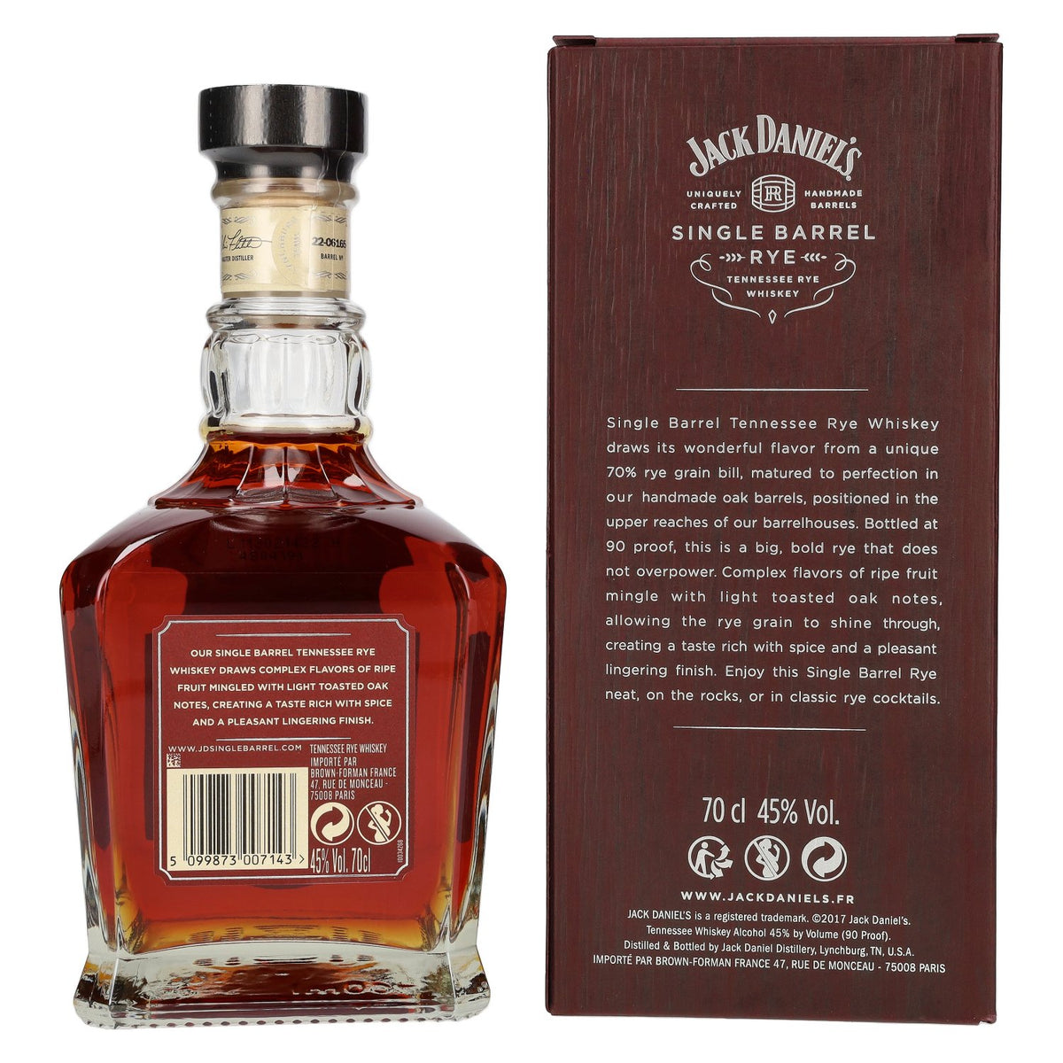 Jack Daniel's Tennessee SINGLE BARREL RYE Whiskey 45% Vol. 0,7l in Geschenkbox