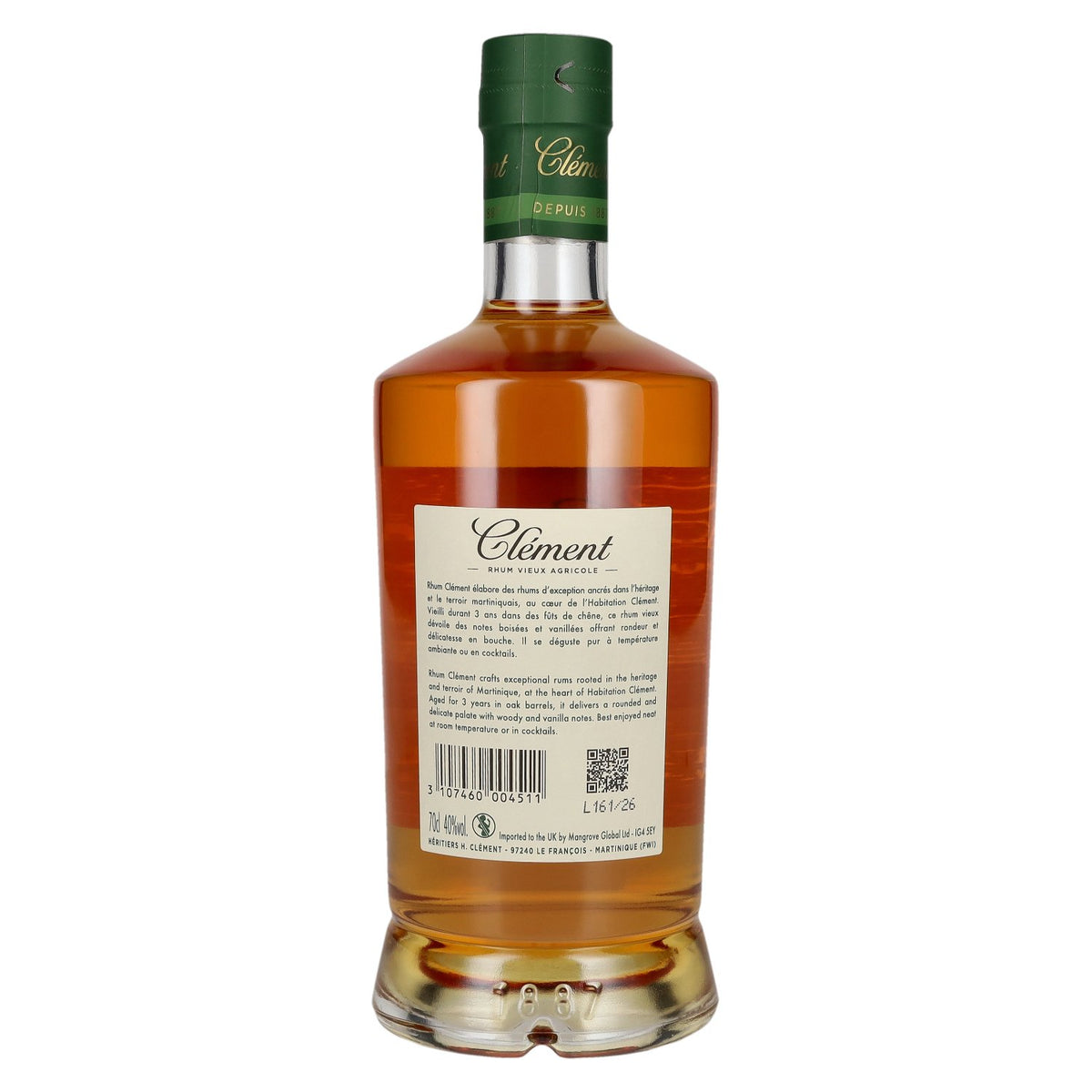Clément Rhum Vieux Agricole V.O. Martinique 40 % vol. 0,7 l Étiquette verte