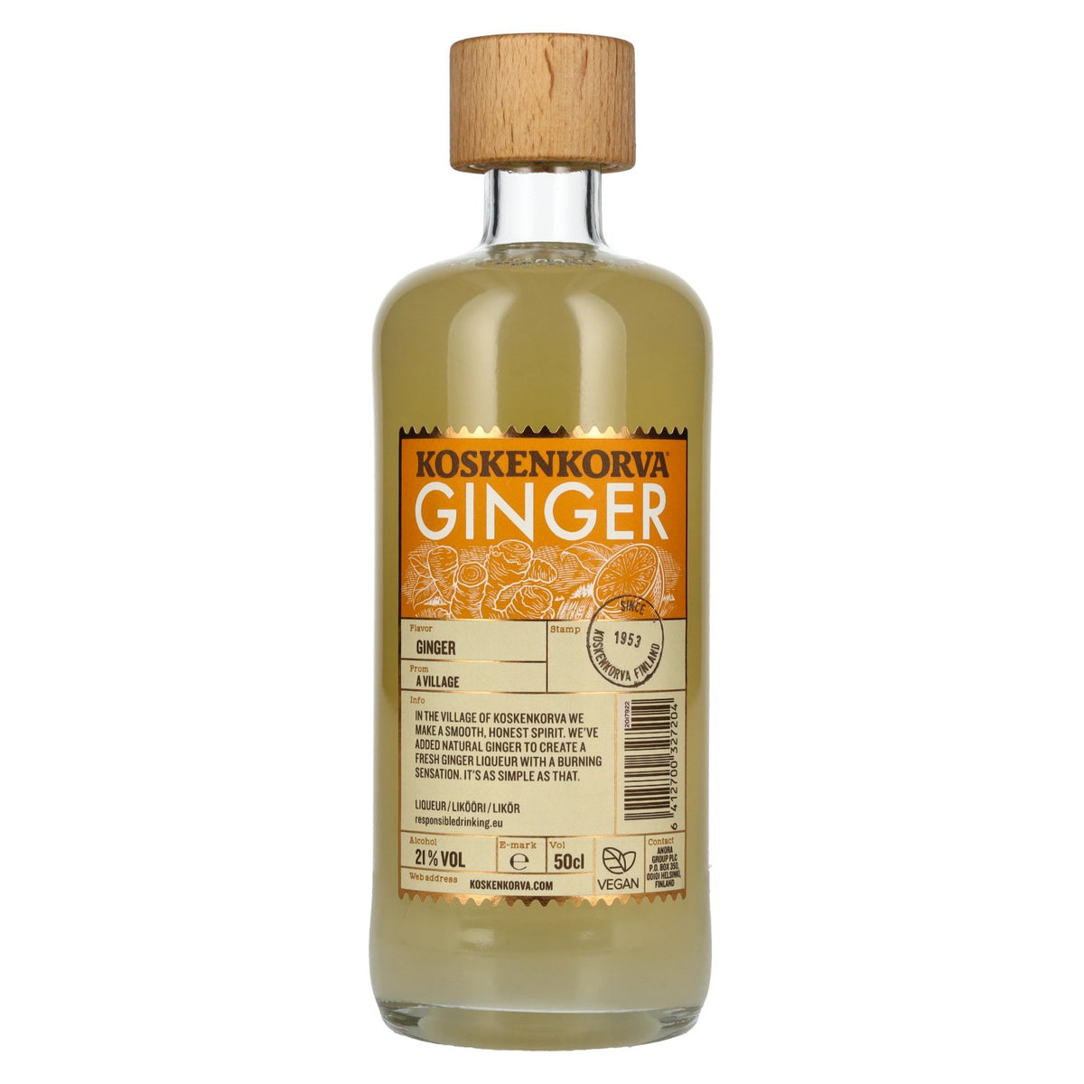 Liqueur aromatisée au gingembre Koskenkorva GINGER, 21 % vol., 0,5 l