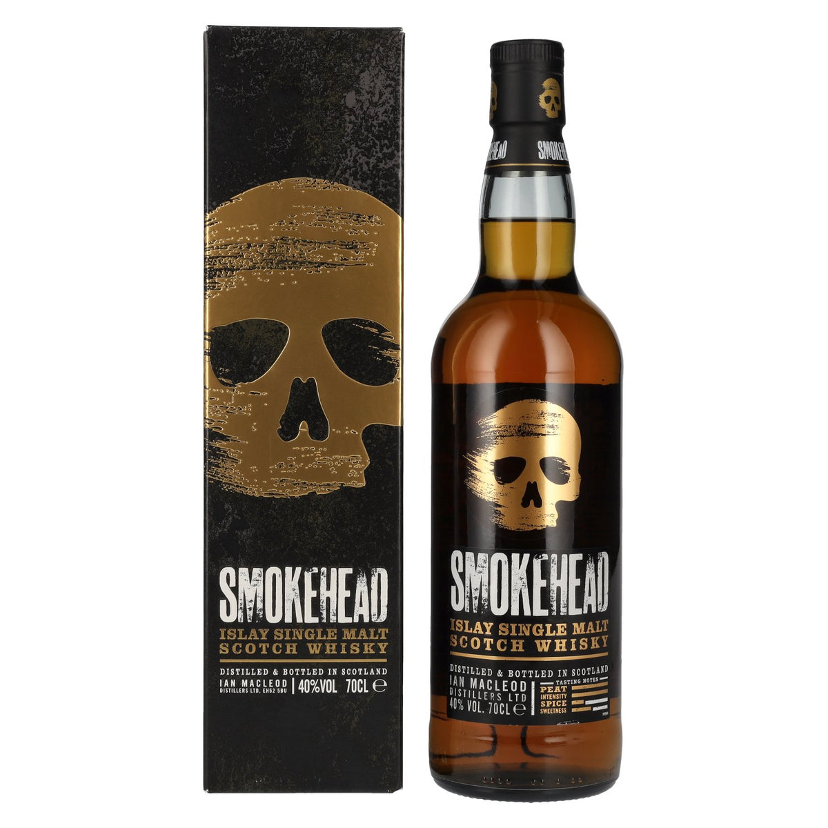 Whisky écossais single malt Smokehead Islay, 40 % vol., 0,7 l, dans un coffret cadeau