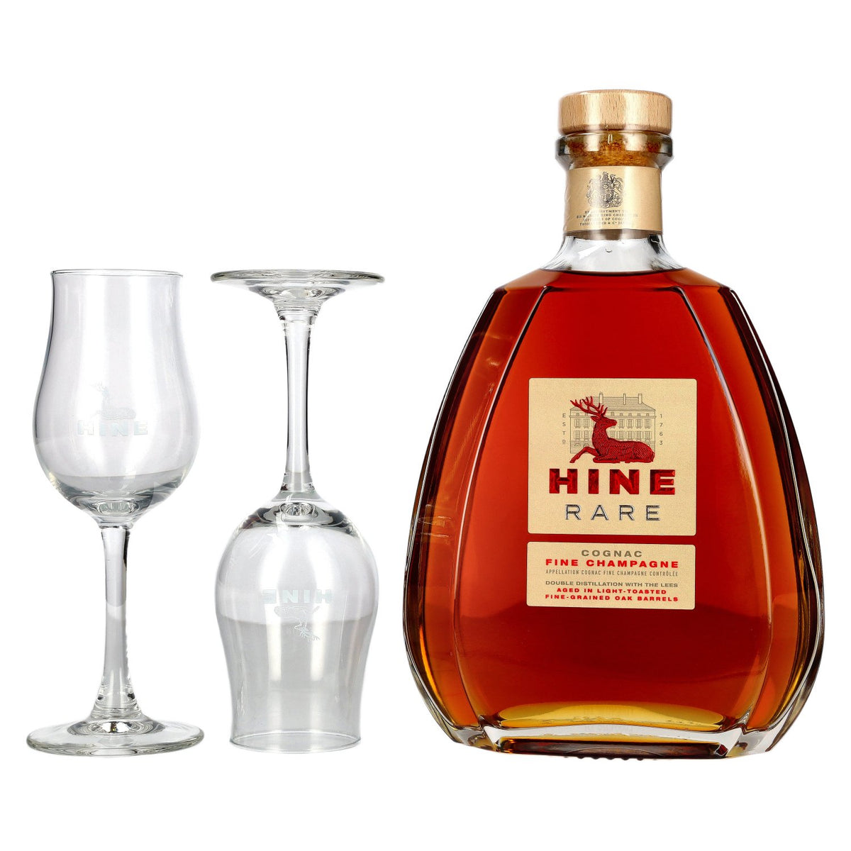 Hine RARE VSOP The Original Fine Champagne Cognac 40% vol. 0.7 l in a gift box with 2 glasses