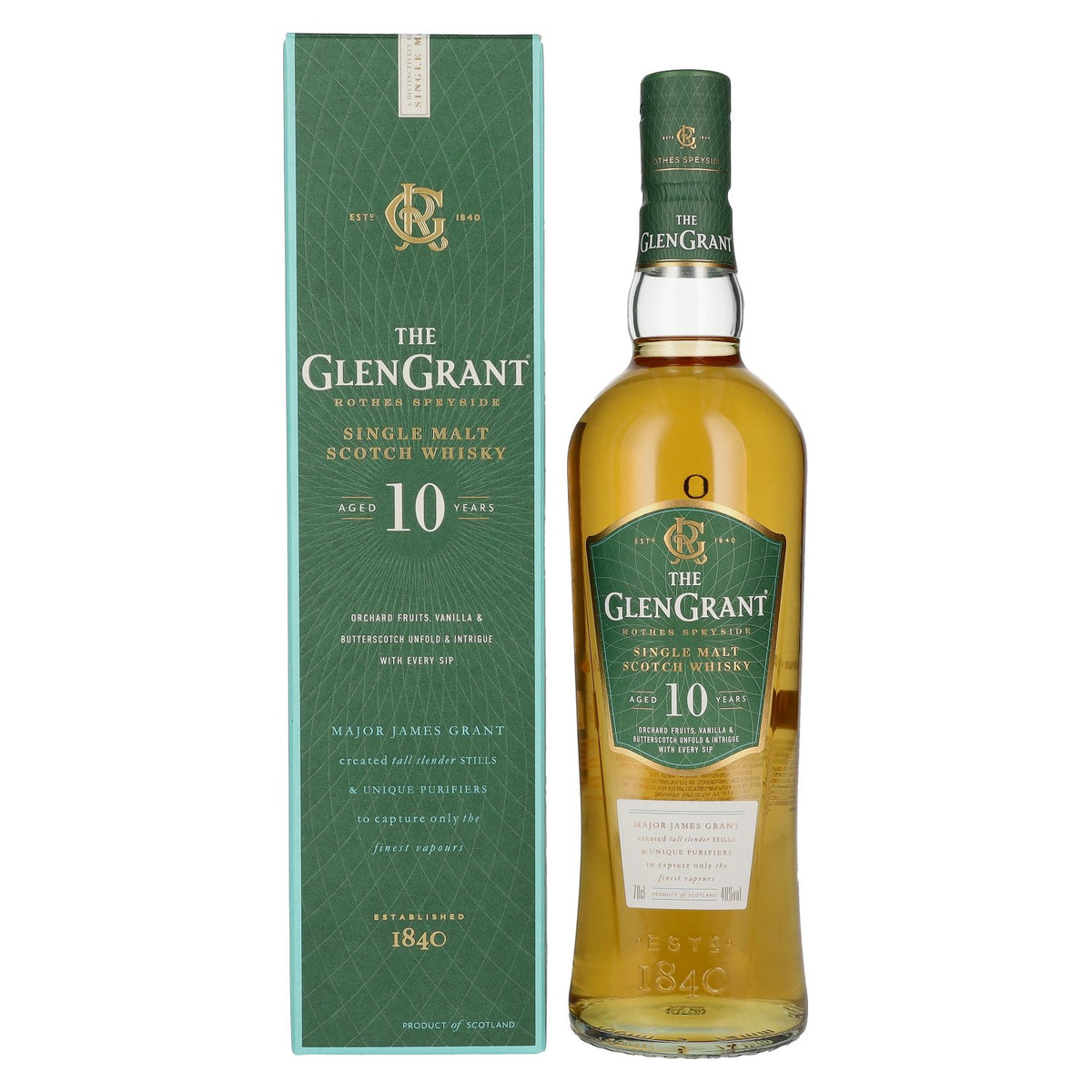 Glen Grant 10-Year-Old Single Malt 40% vol. 0.7 l in a gift box