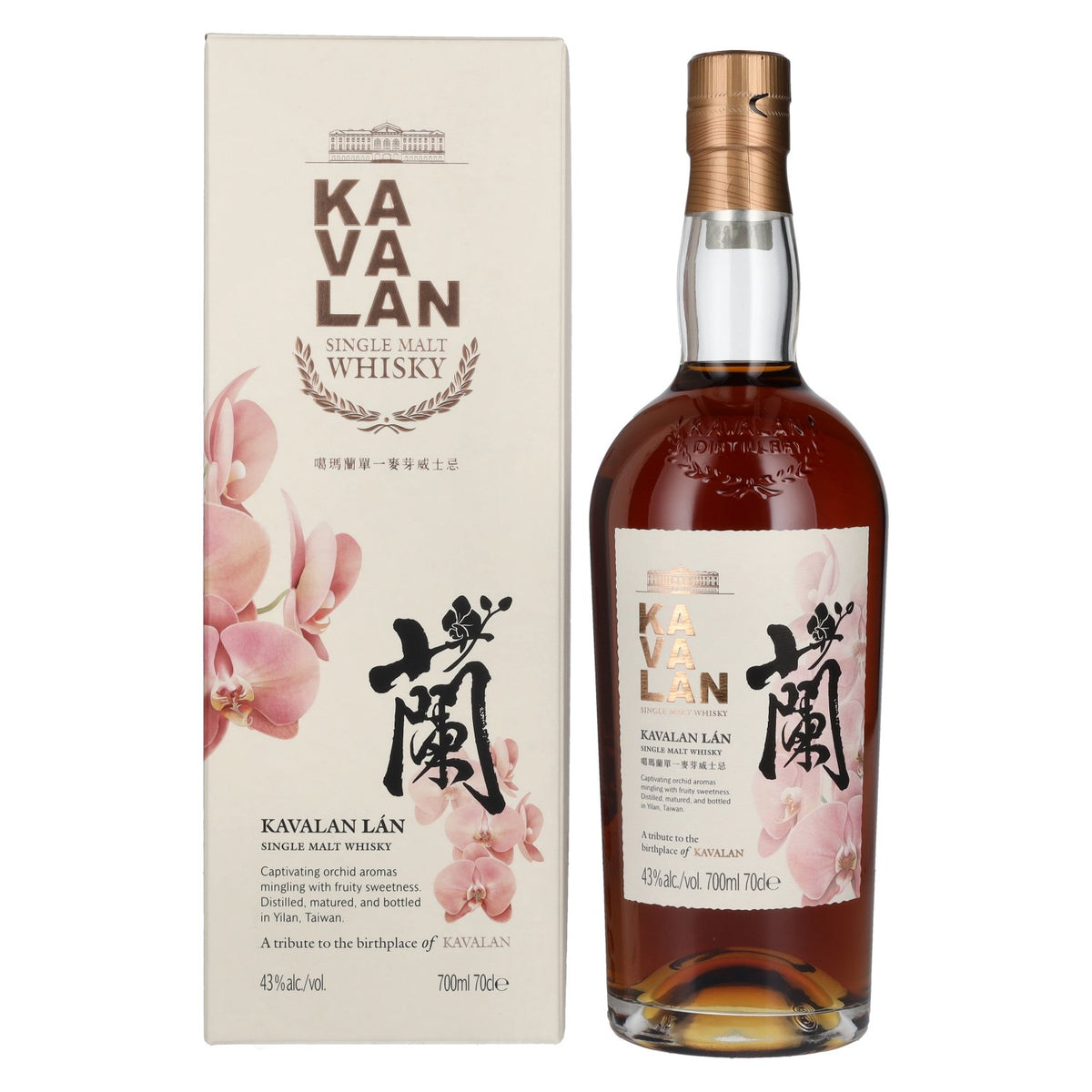 Kavalan Whisky single malt LÁN 43 % vol., 0,7 l, dans un coffret cadeau
