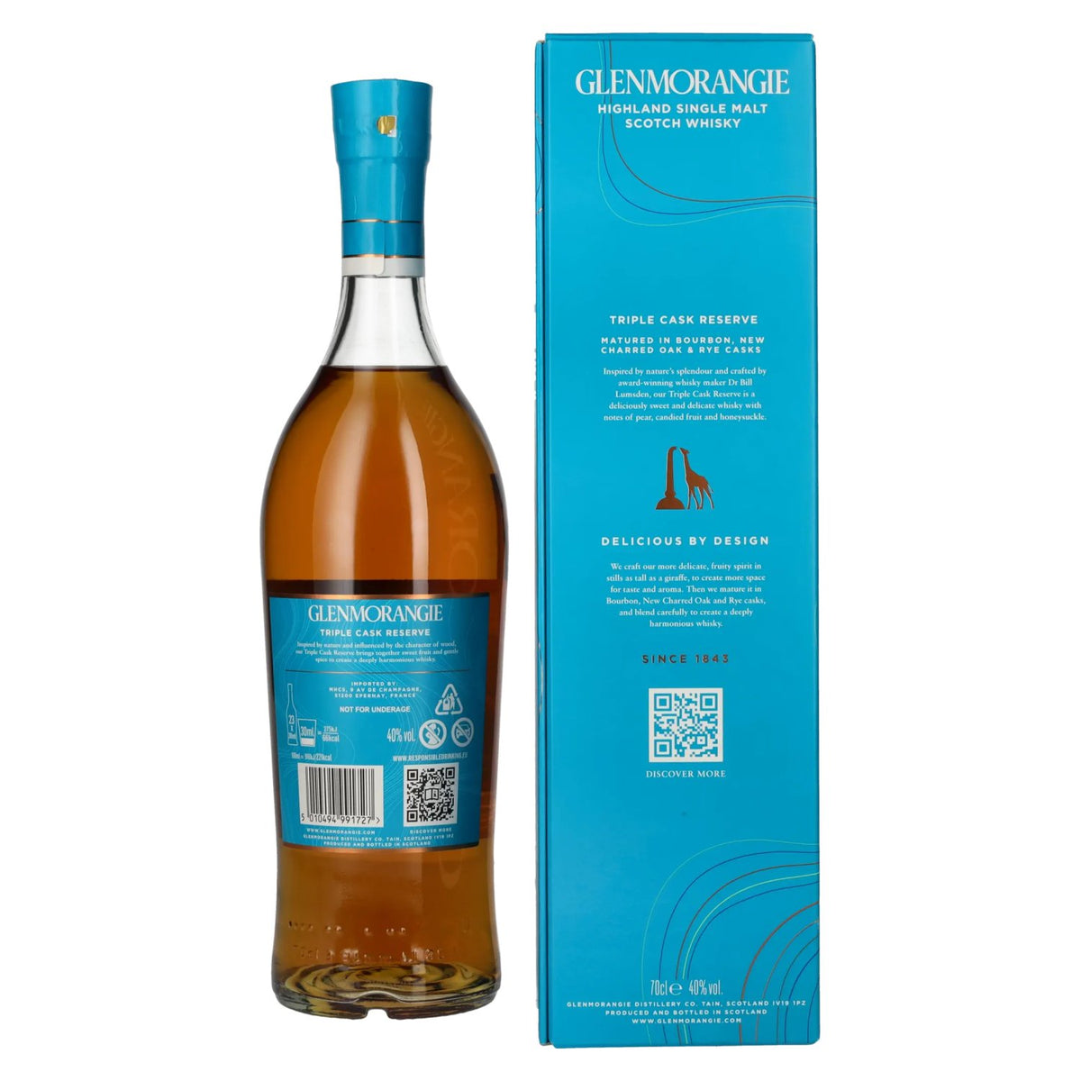 Glenmorangie Triple Cask Reserve Highland Single Malt 40 % vol., 0,7 l, dans un coffret cadeau