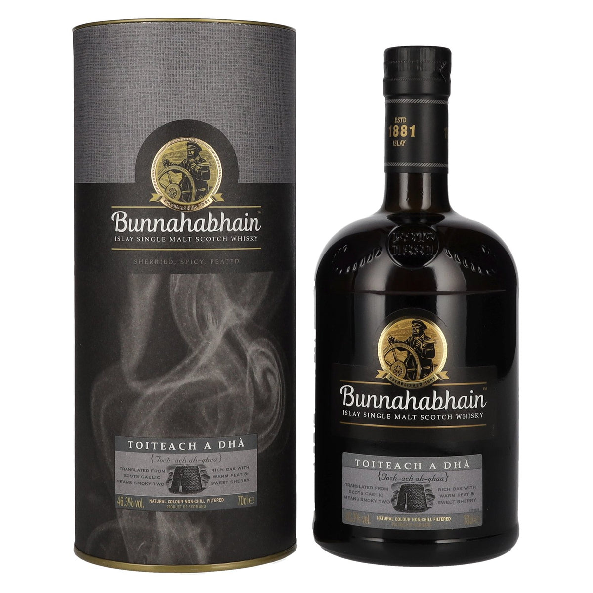 Bunnahabhain TOITEACH A DHÀ Islay Single Malt Scotch Whisky 46.3% ABV 0.7l in a gift box