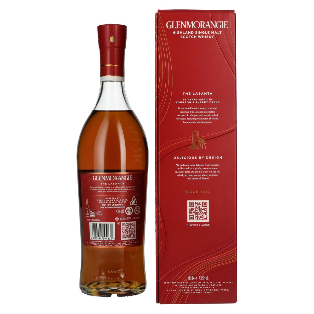 Glenmorangie THE LASANTA 15 Years Old Highland Single Malt 43% ABV 0.7l in a gift box