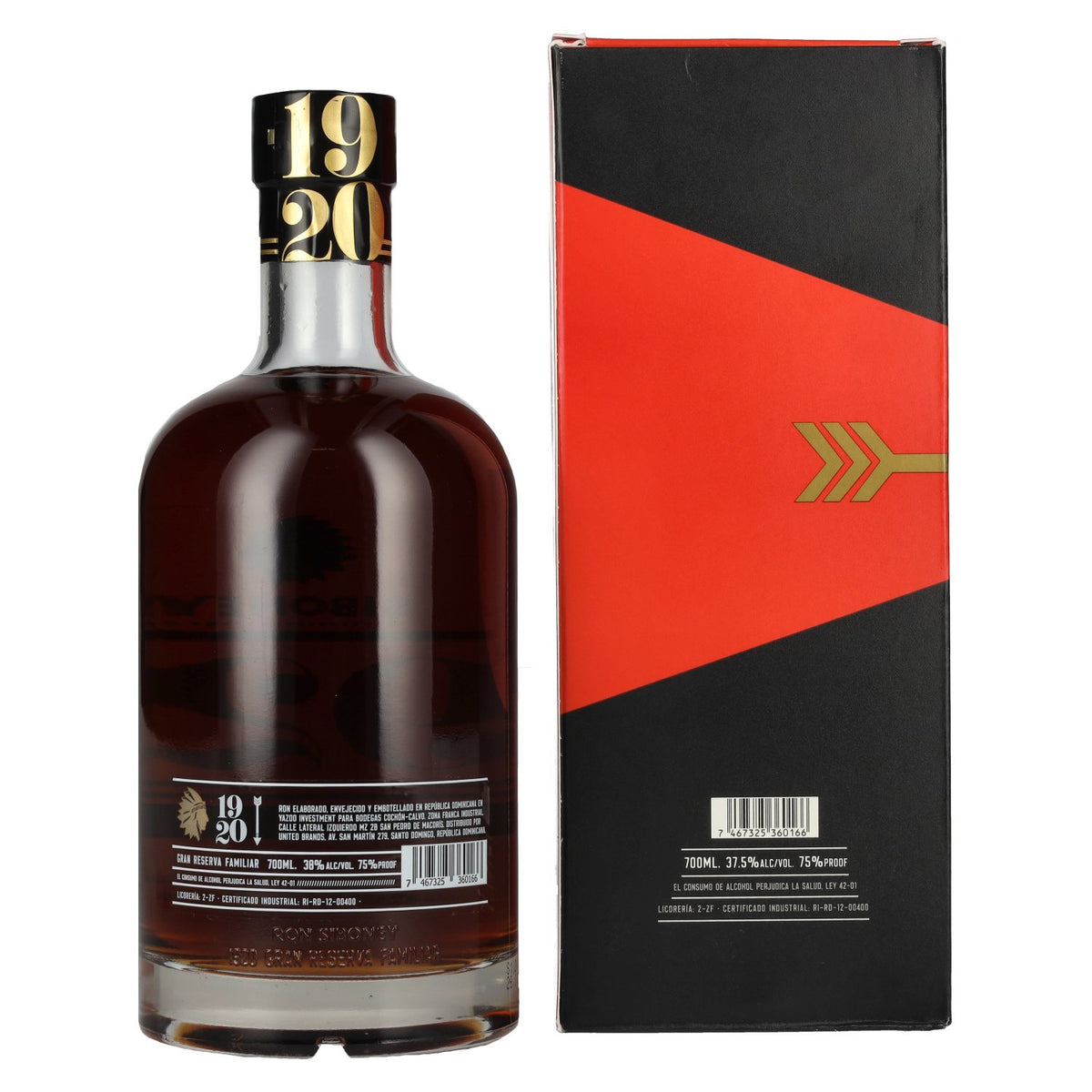 Ron Siboney 1920 GRAN RESERVA FAMILIAR Ron Dominicano 38% Vol. 0,7l in Geschenkbox