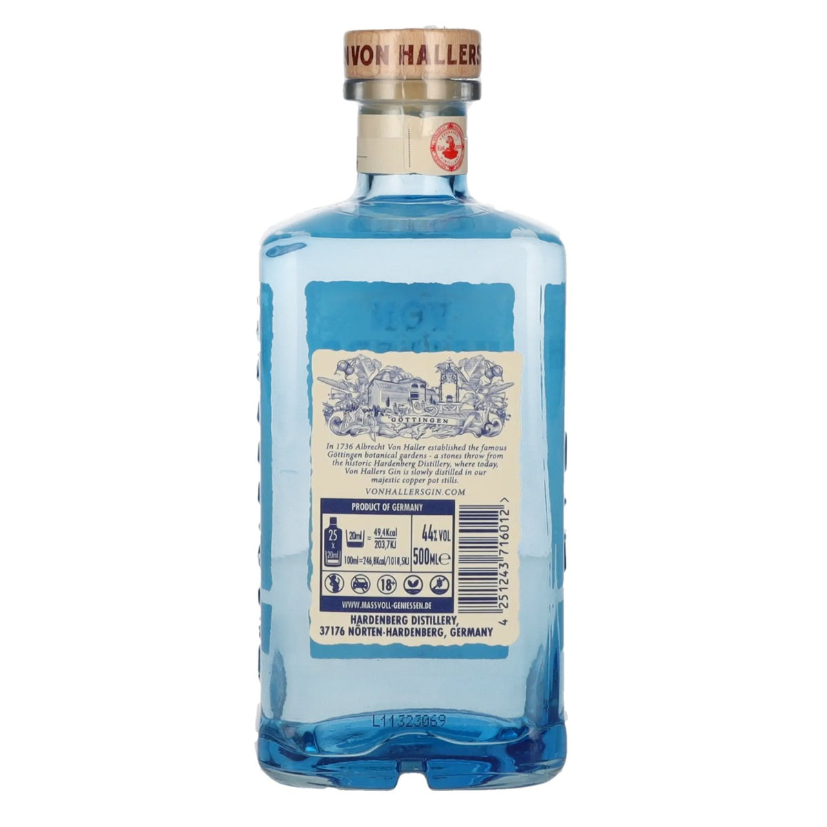 Von Hallers Gin 44% ABV 0.5l