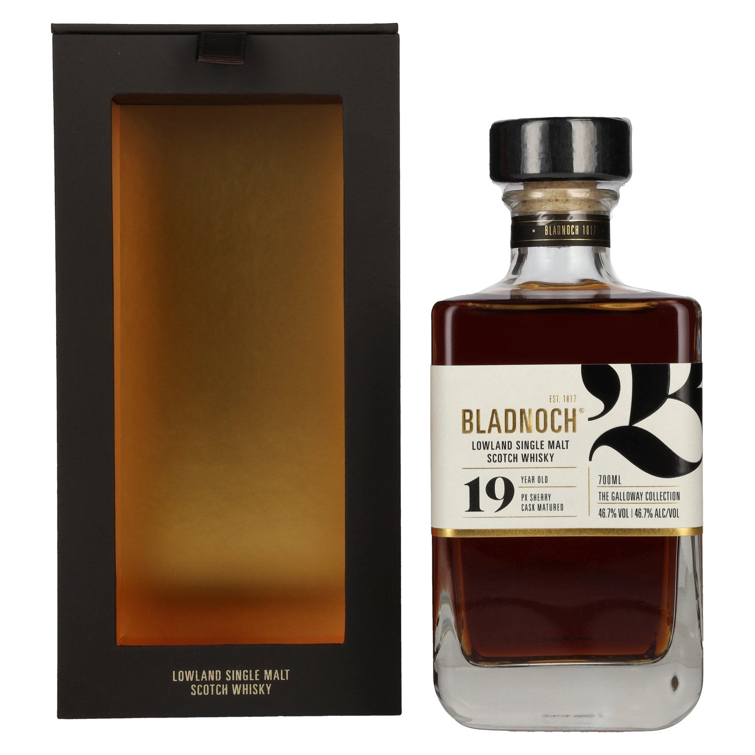 Bladnoch 19 Years Old Lowland Single Malt PX Sherry Cask 46.7% ABV 0.7l in a gift box