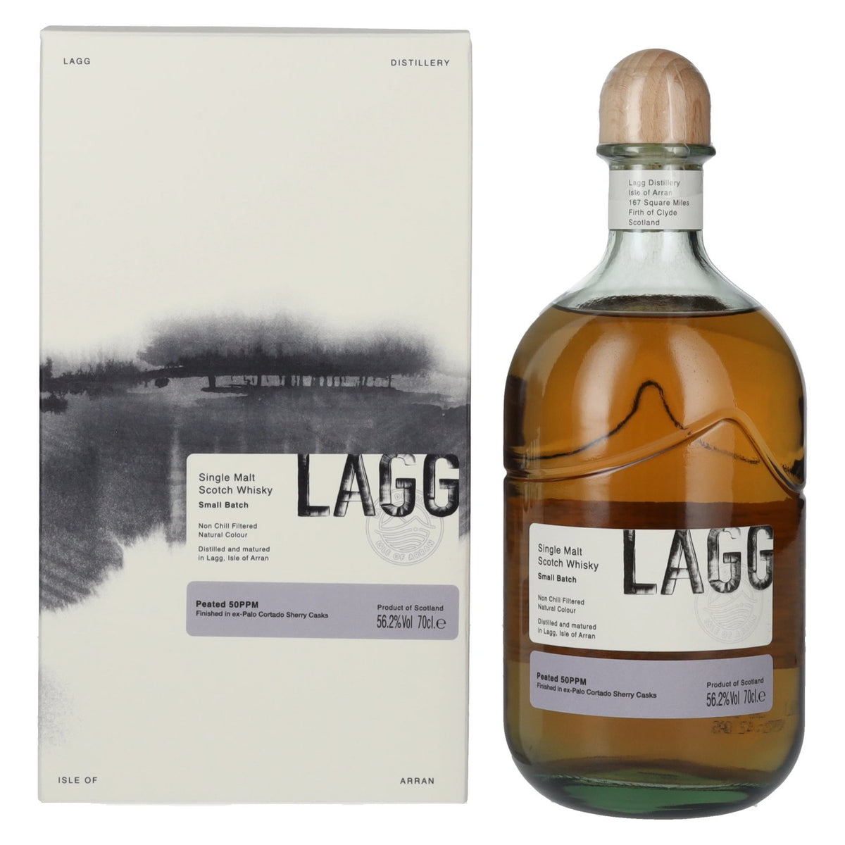 LAGG Small Batch Single Malt Scotch Whisky, gerijpt in een ex-Palo Cortado sherryvat, 56,2% vol., 0,7 l, in geschenkverpakking