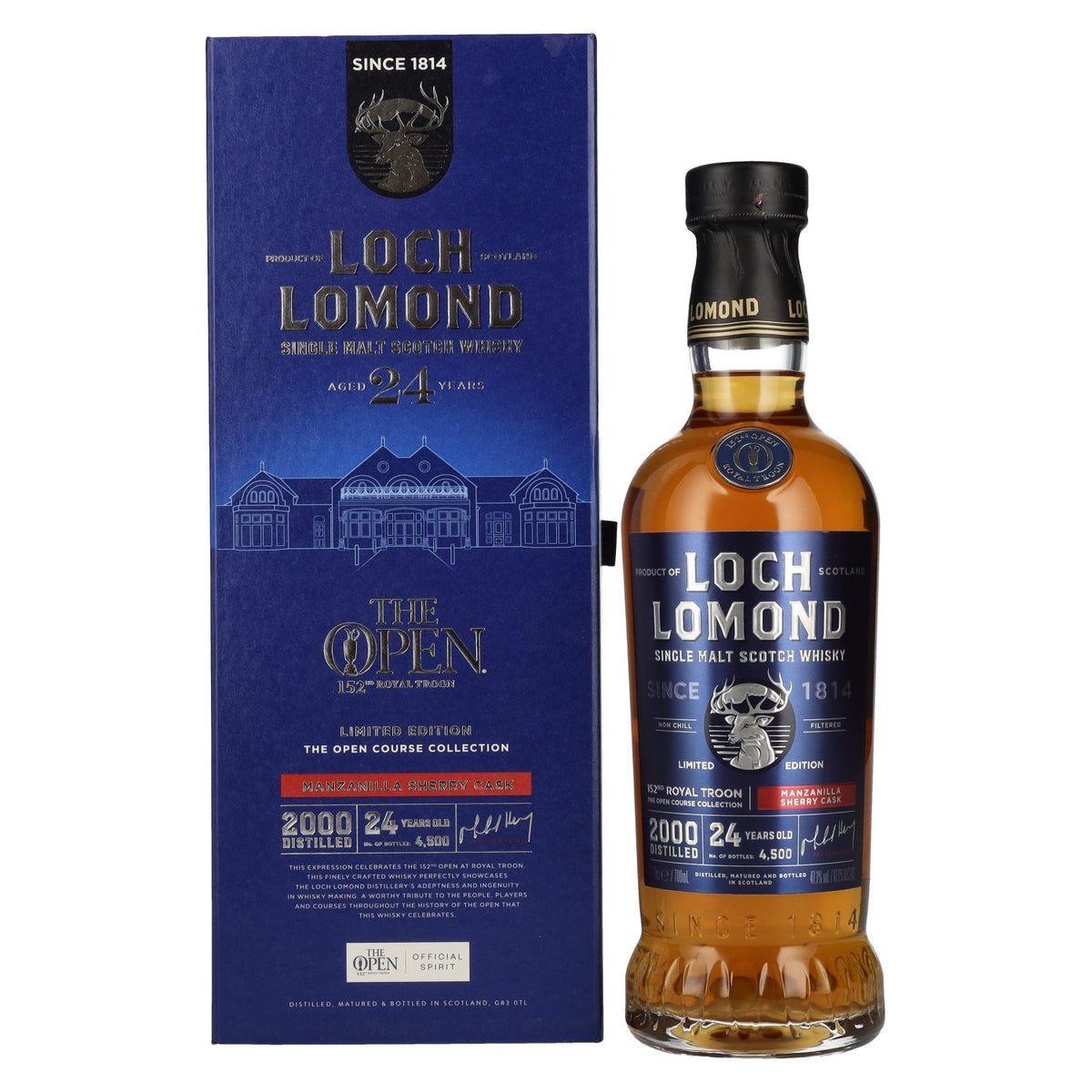 Loch Lomond 24 Years Old THE OPEN 152nd Royal Troon Manzanilla Sherry Cask 47.1% vol. 0.7 l in a gift box