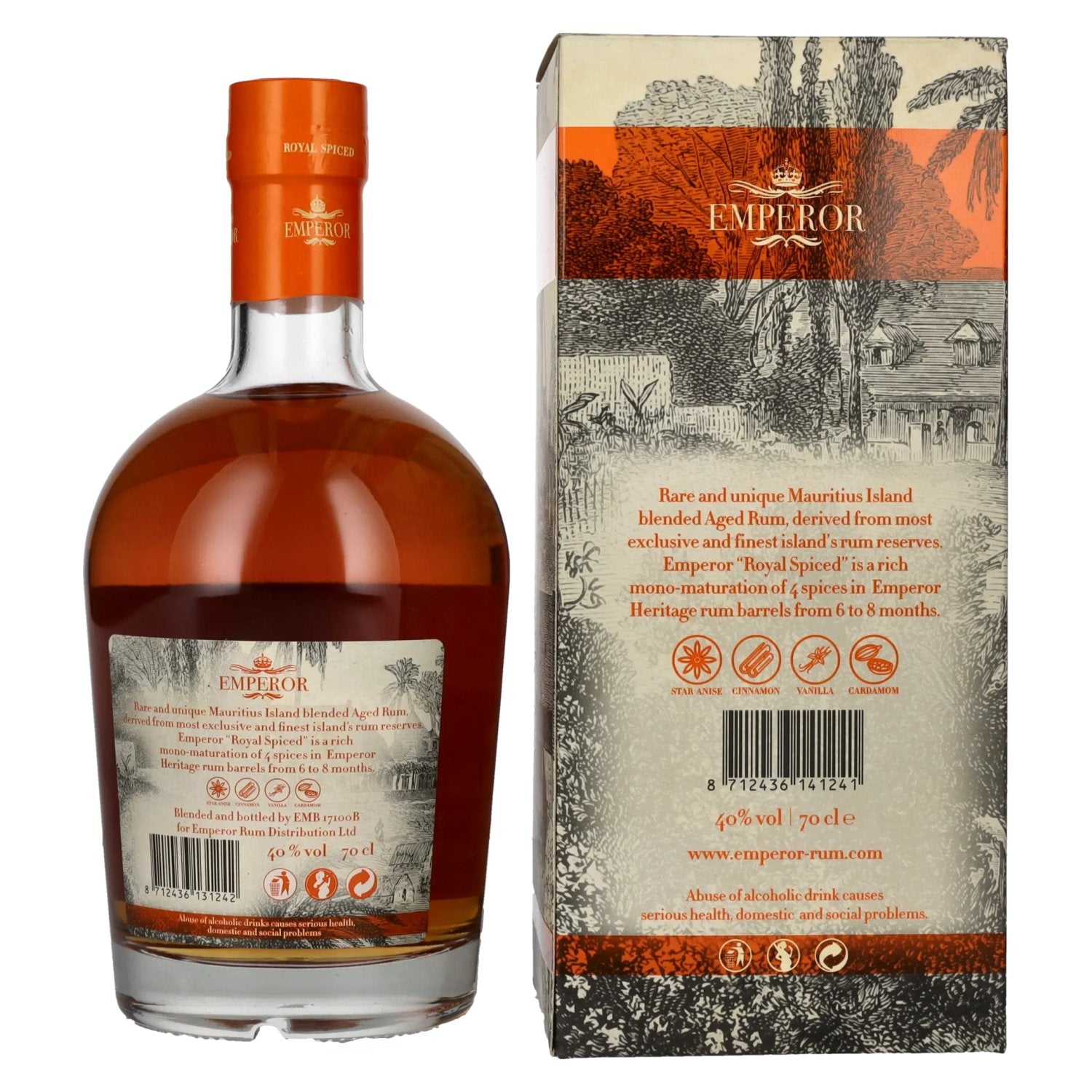 Emperor Mauritian Rum ROYAL SPICED 40% Vol. 0,7l in gift box