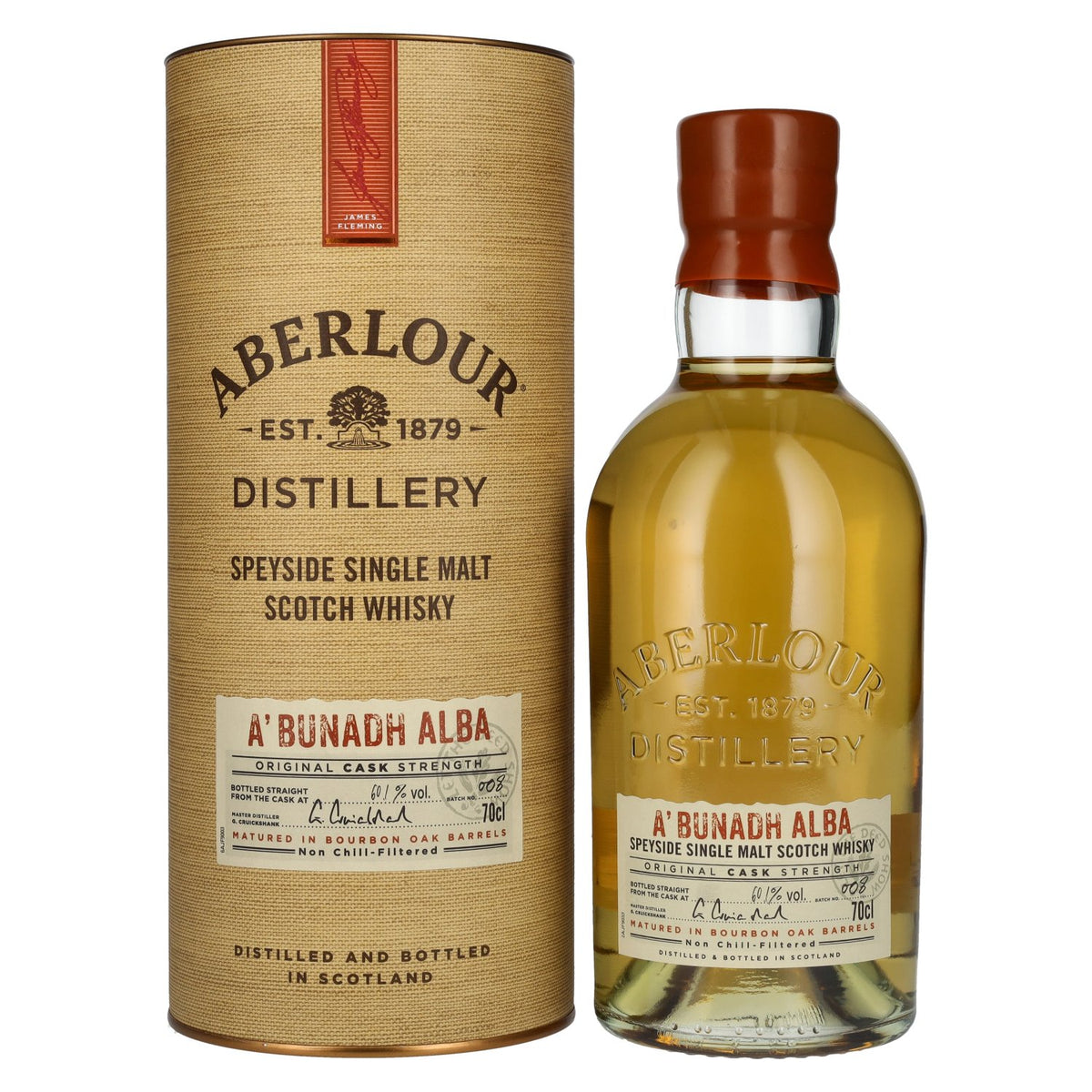 Aberlour A'BUNADH ALBA Original Cask Strength Batch nr. 008 60,1% vol. 0,7 l in geschenkverpakking