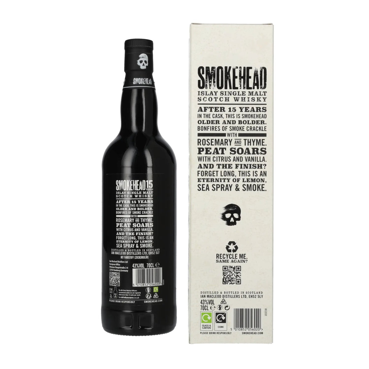 Smokehead 15 Years Old Islay Single Malt Whisky Limited Edition 43% vol. 0,7 l in geschenkverpakking