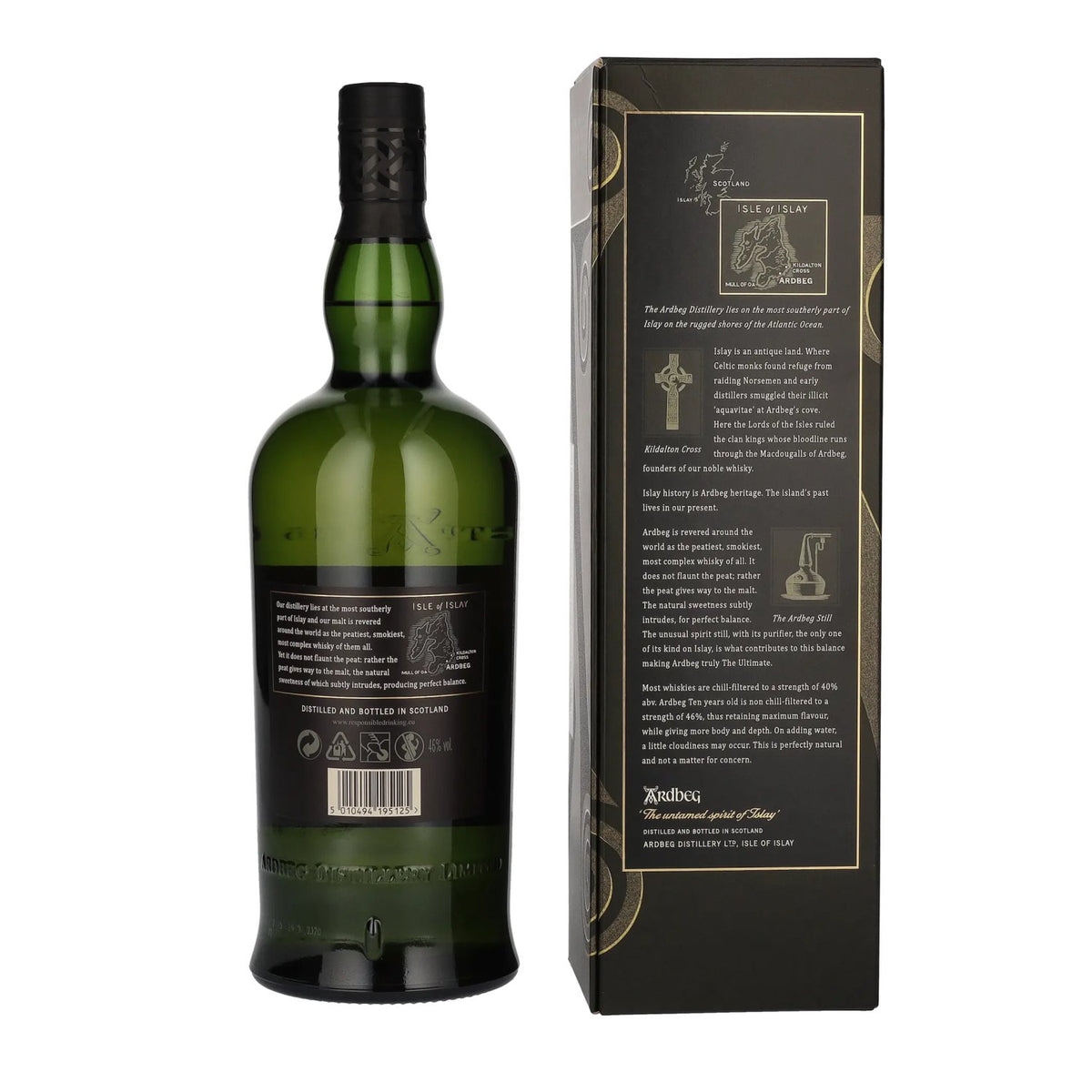 Ardbeg TEN Years Old Islay Single Malt 46% vol. 1 l in geschenkverpakking