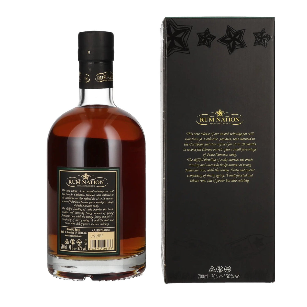 Rum Nation Jamaica 5 Years Old Pot Still Rum 50% vol. 0.7l in a gift box