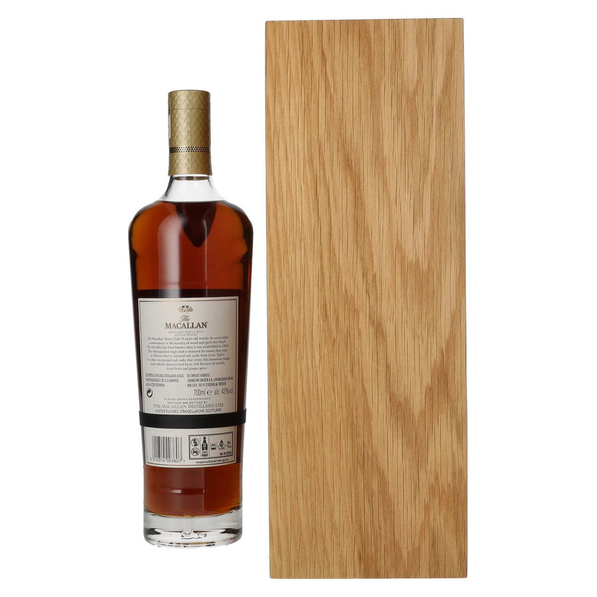 The Macallan 25 ans d'âge SHERRY OAK 2022, 43 % vol., 0,7 l, dans un coffret en bois