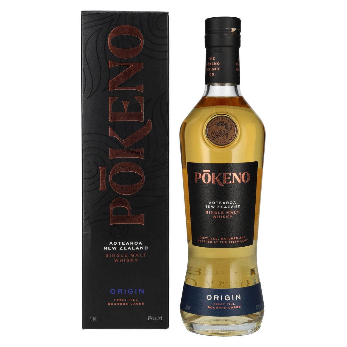Pōkeno Origin Aotearoa New Zealand Single Malt Whisky 43% Vol. 0,7l in Geschenkbox