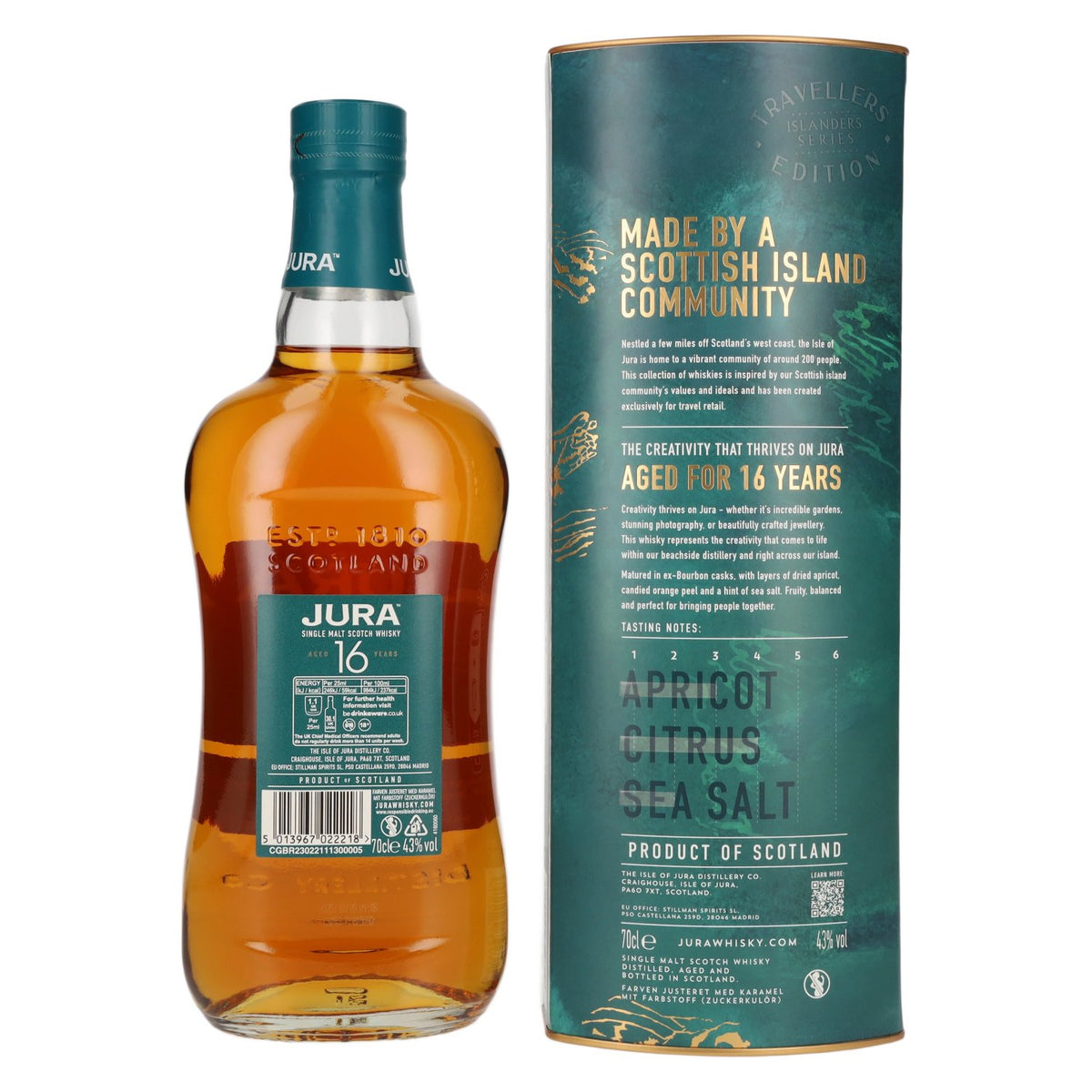 Jura 16 Year Old Single Malt Scotch Whisky 43% vol. 0.7l in a gift box