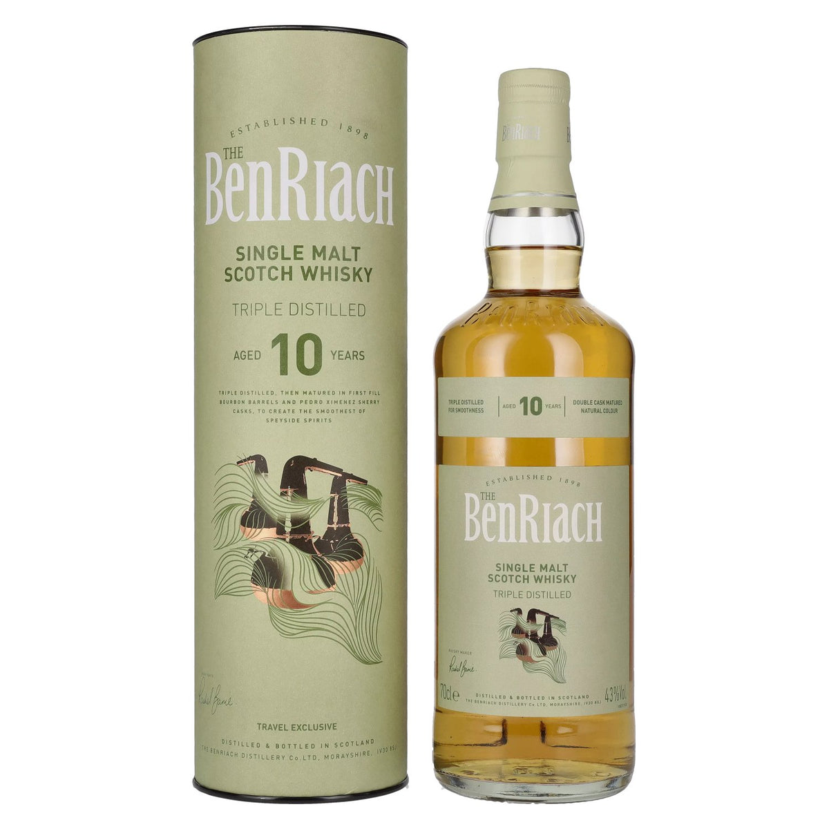 Benriach 10 Years Old Triple Distilled Double Cask Matured 43% Vol. 0,7l in Geschenkbox
