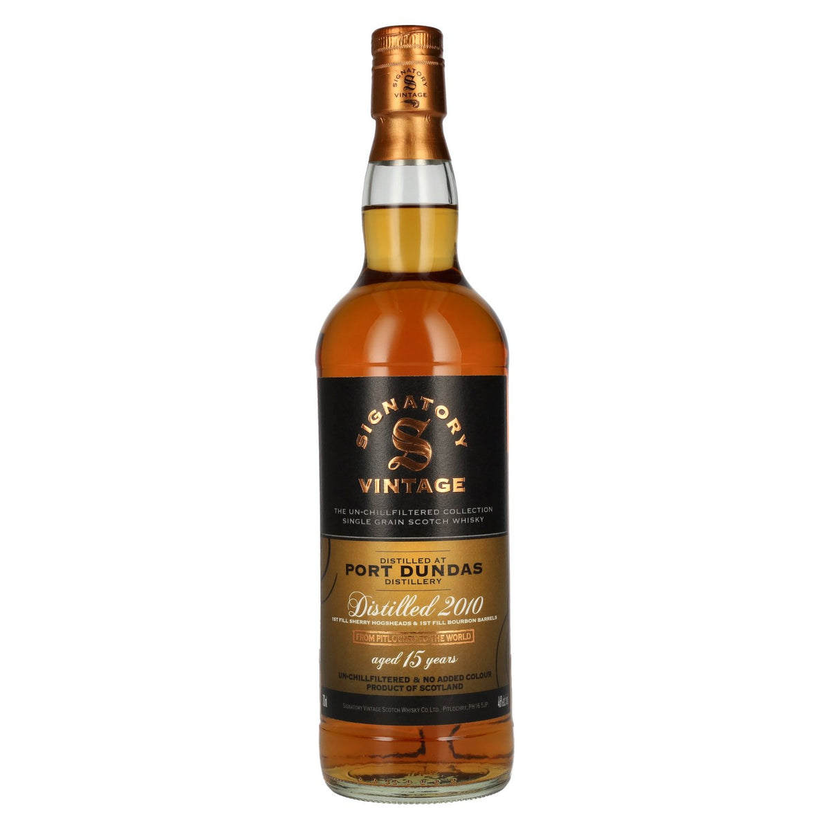Signatory Vintage PORT DUNDAS 15 Years Old The Un-Chillfiltered 2010 46% ABV 0.7l
