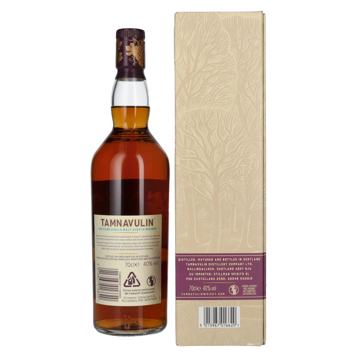 Tamnavulin FRENCH CABERNET SAUVIGNON CASK Speyside Single Malt Scotch Whisky 40% ABV 0.7l in a gift box