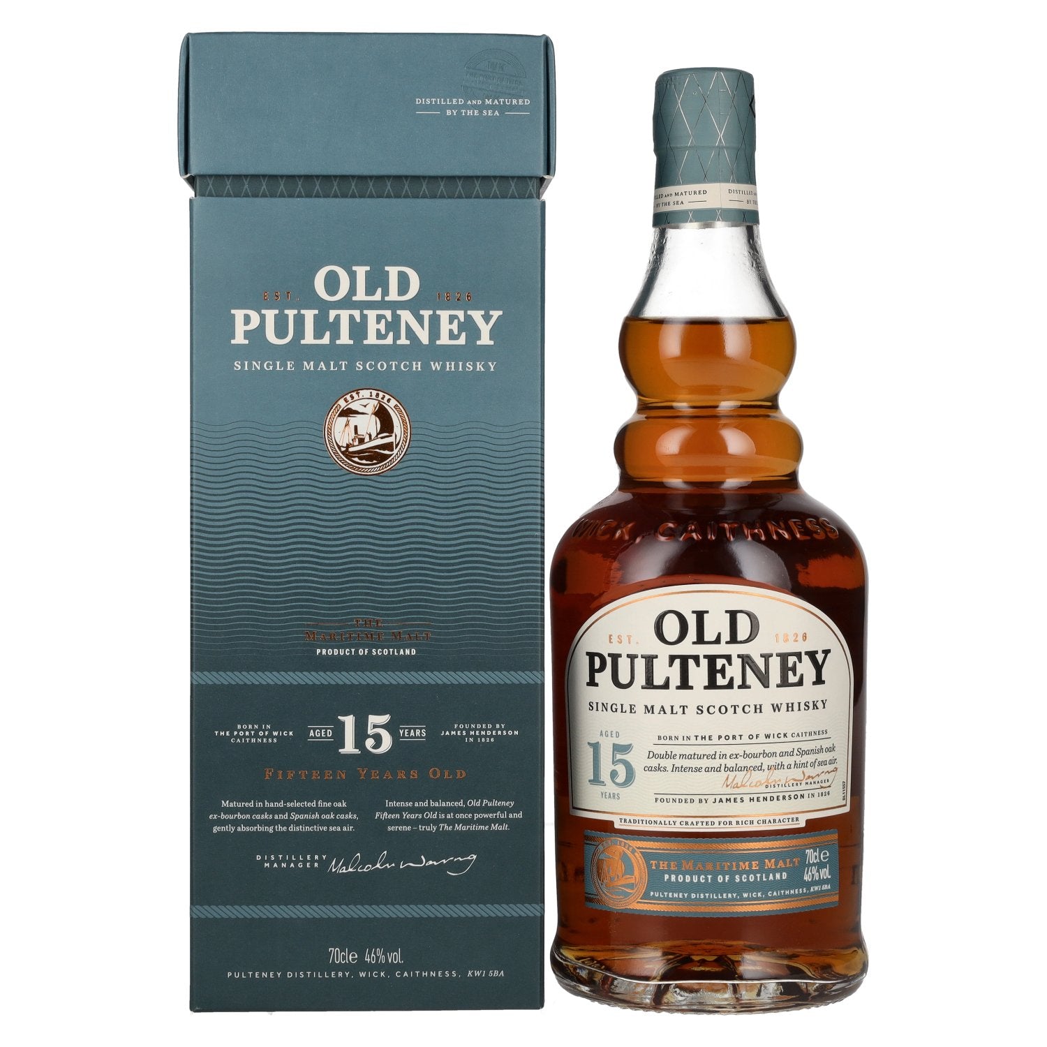 Old Pulteney 15 Years Old Single Malt Scotch Whisky 46% Vol. 0,7l in gift box