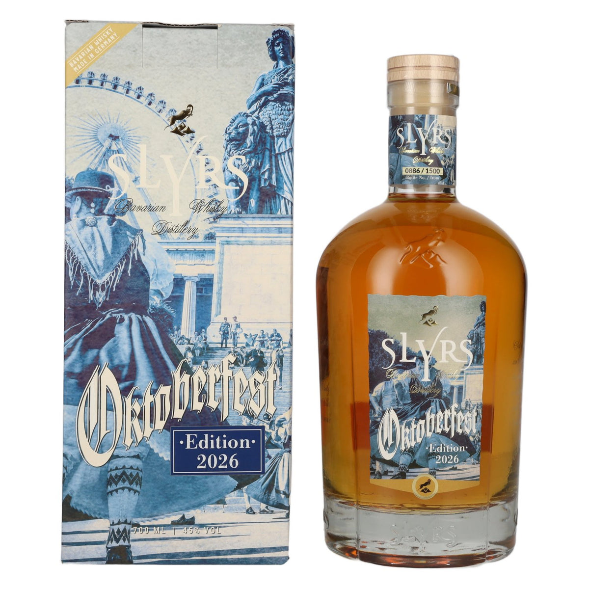 Slyrs Single Malt Whisky Oktoberfest-editie 2026 45% vol. 0,7 l in geschenkverpakking