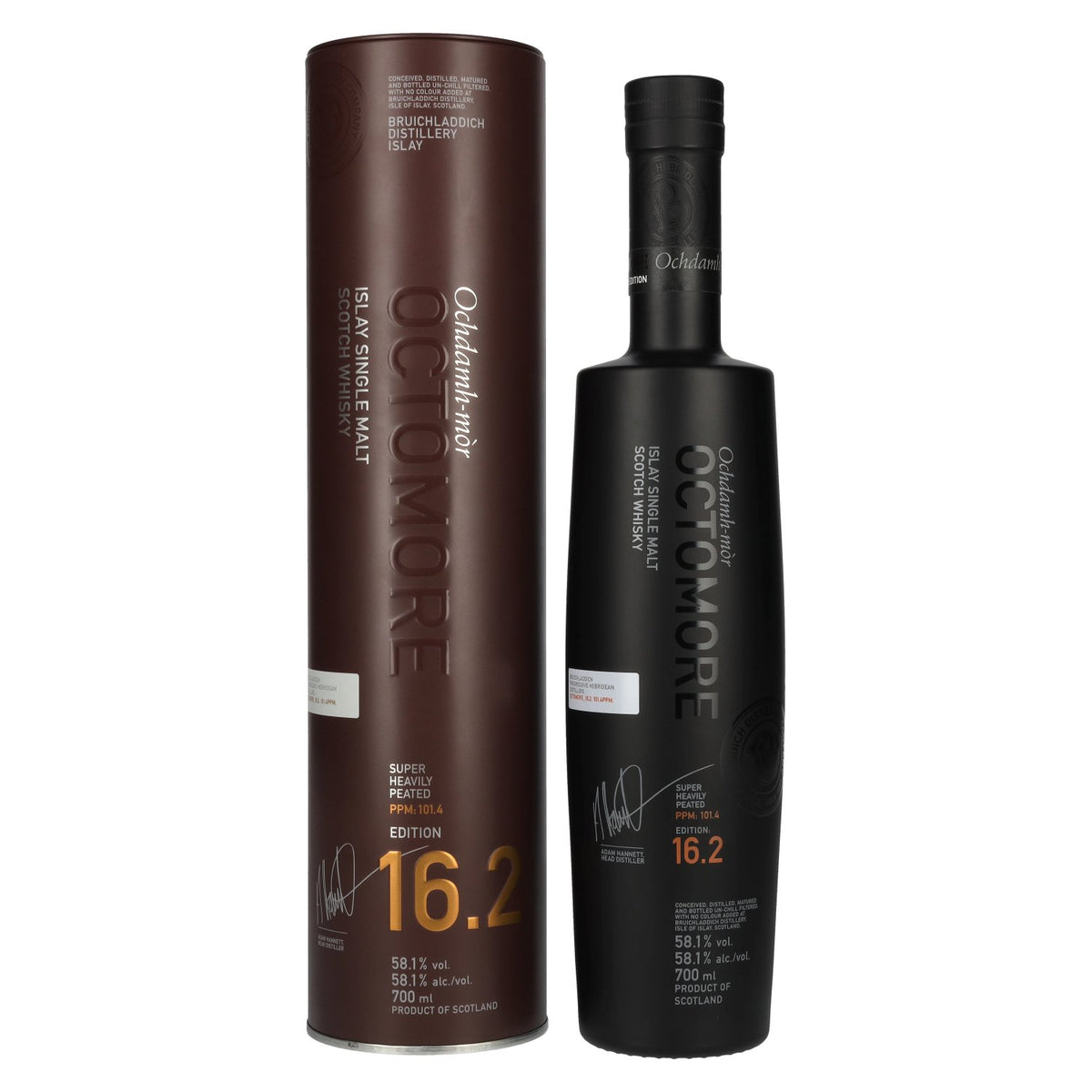 Octomore EDITION: 16.2 Super Heavily Peated Islay Single Malt, Release 2025, 58.1% ABV, 0.7l in a tin box