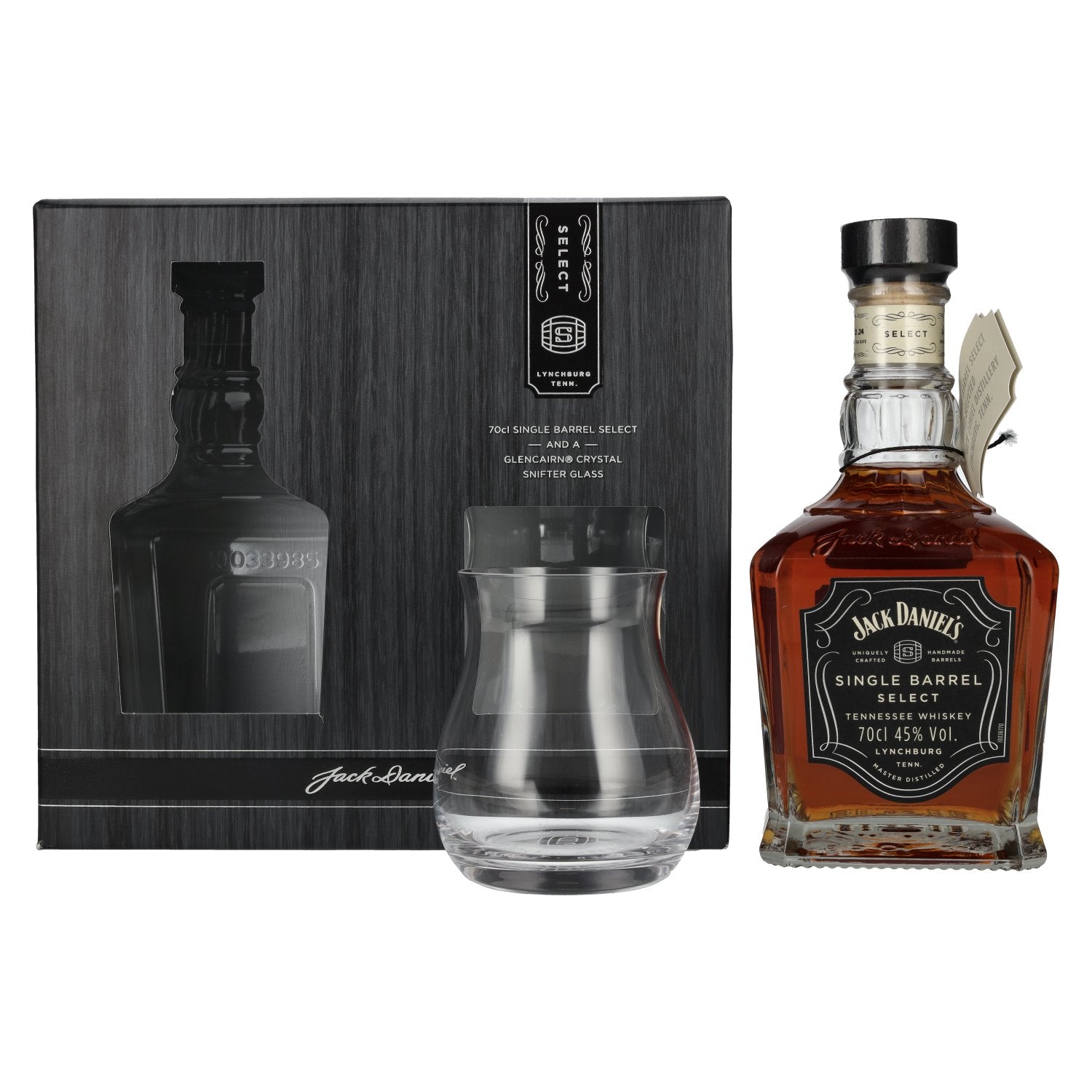 Jack Daniel's Select Single Barrel Tennessee Whiskey 45% vol. 0,7l en coffret cadeau avec verre Nosing