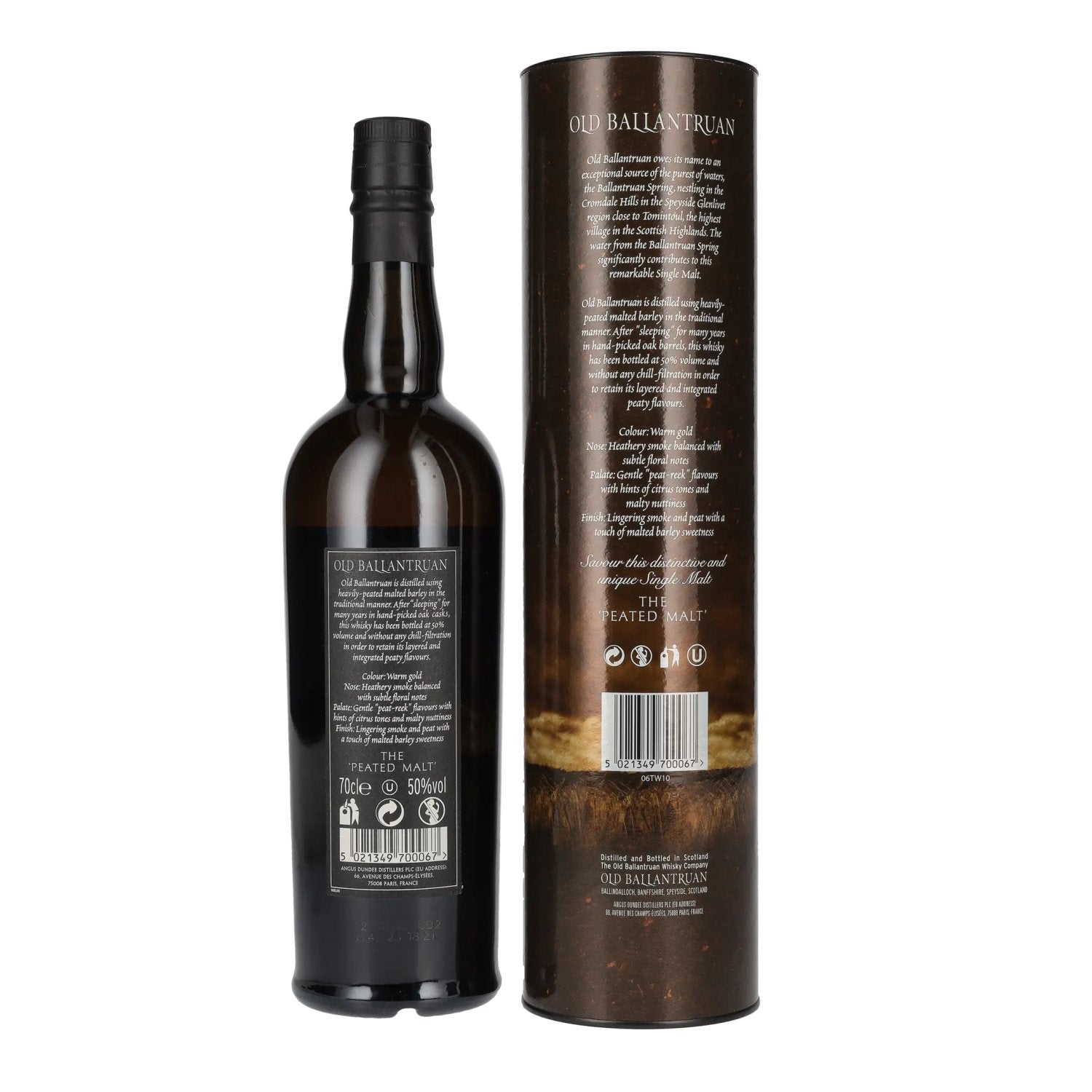 Old Ballantruan the PEATED MALT Unchillfiltered 50% Vol. 0,7l in Geschenkbox