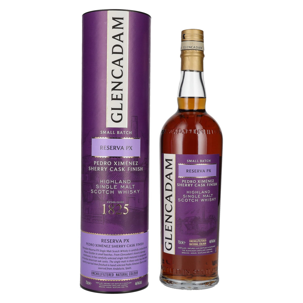 Glencadam RESERVA PX Small Batch 46 % vol., 0,7 l, dans un coffret cadeau