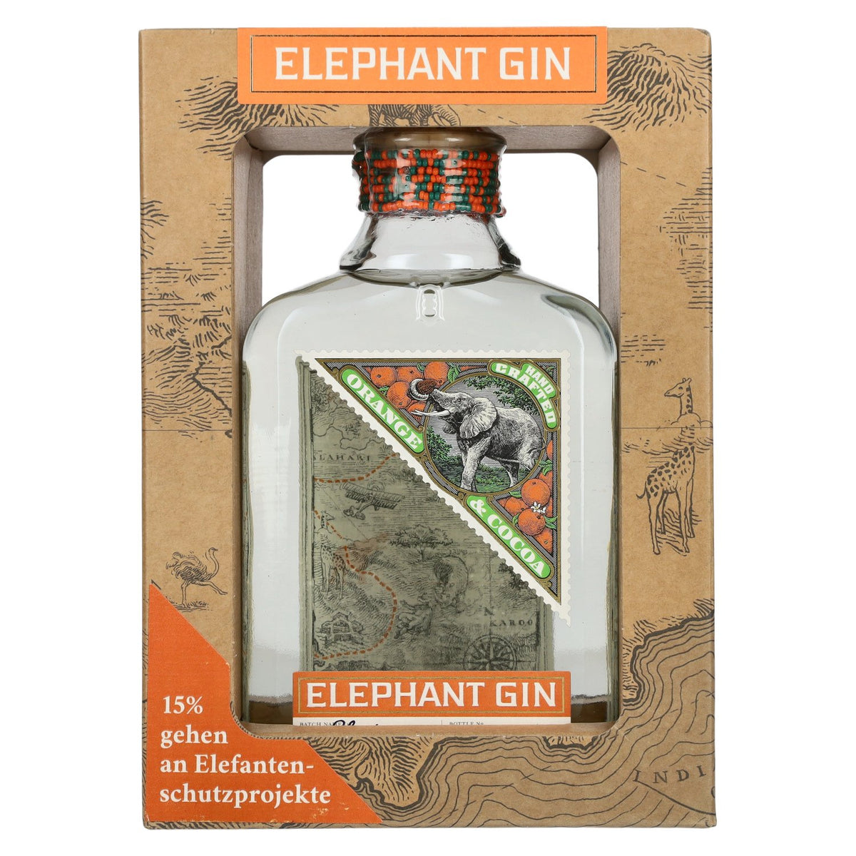 Elephant Gin Orange &amp; Cocoa 40 % vol., 0,5 l, dans un coffret cadeau