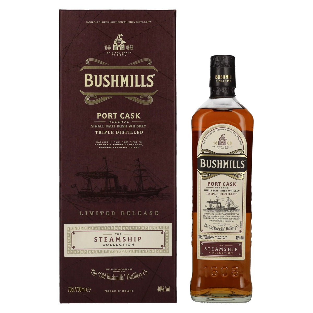 Bushmills PORT CASK Reserve The Steamship Collection 40% vol. 0.7 l in a gift box