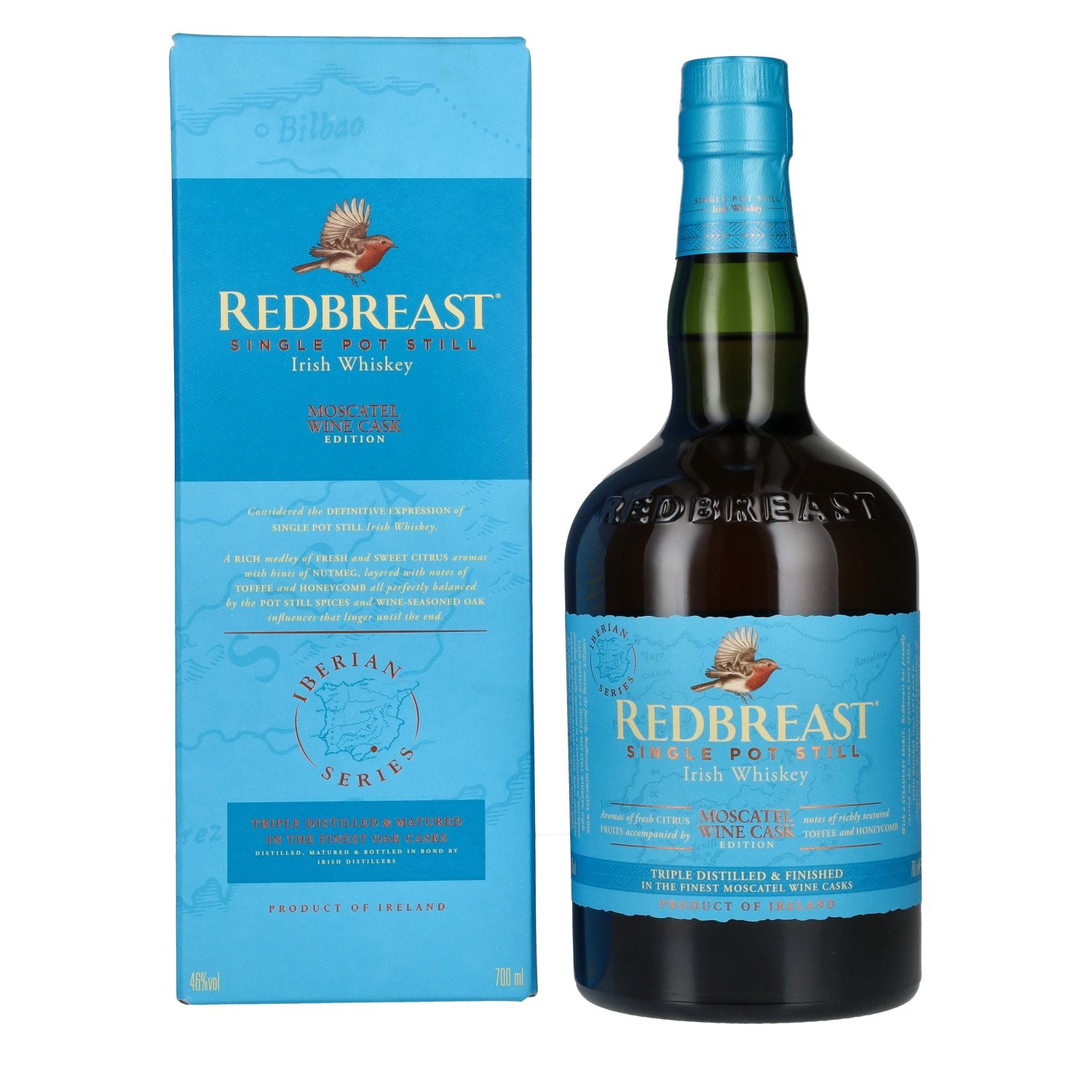 Redbreast IBERIAN SERIES Single Pot Still Irish Whiskey MOSCATEL WINE CASK 46% Vol. 0,7l in geschenkverpakking