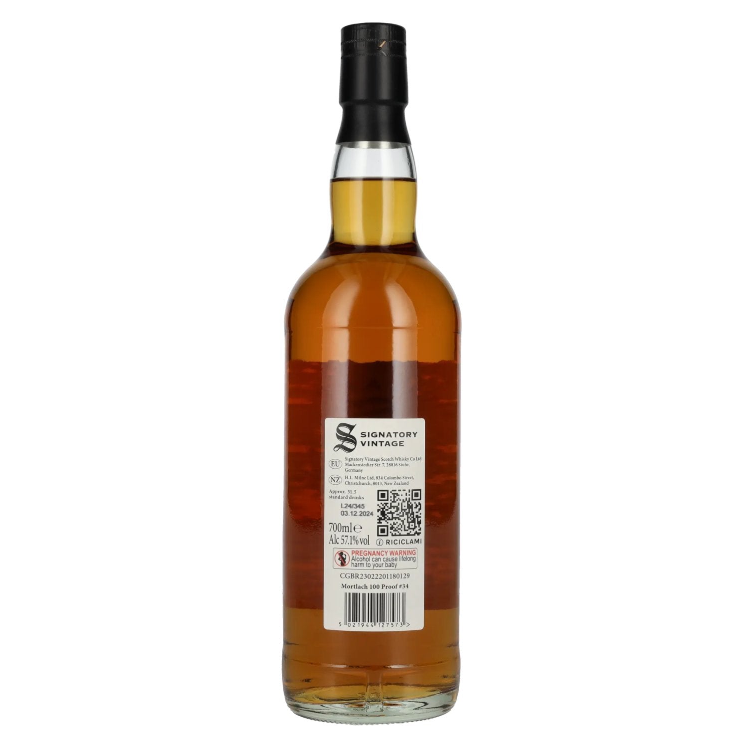 Signatory Vintage 100 Proof Edition MORTLACH 11 Years Old Single Malt #34 2013 57,1% Vol. 0,7l