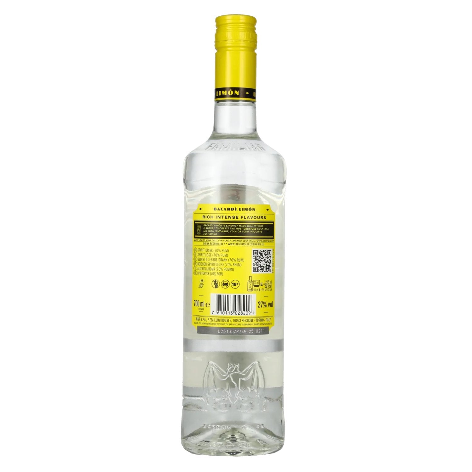 Bacardi LIMÓN Rum With Natural Flavors 27% Vol. 0,7l
